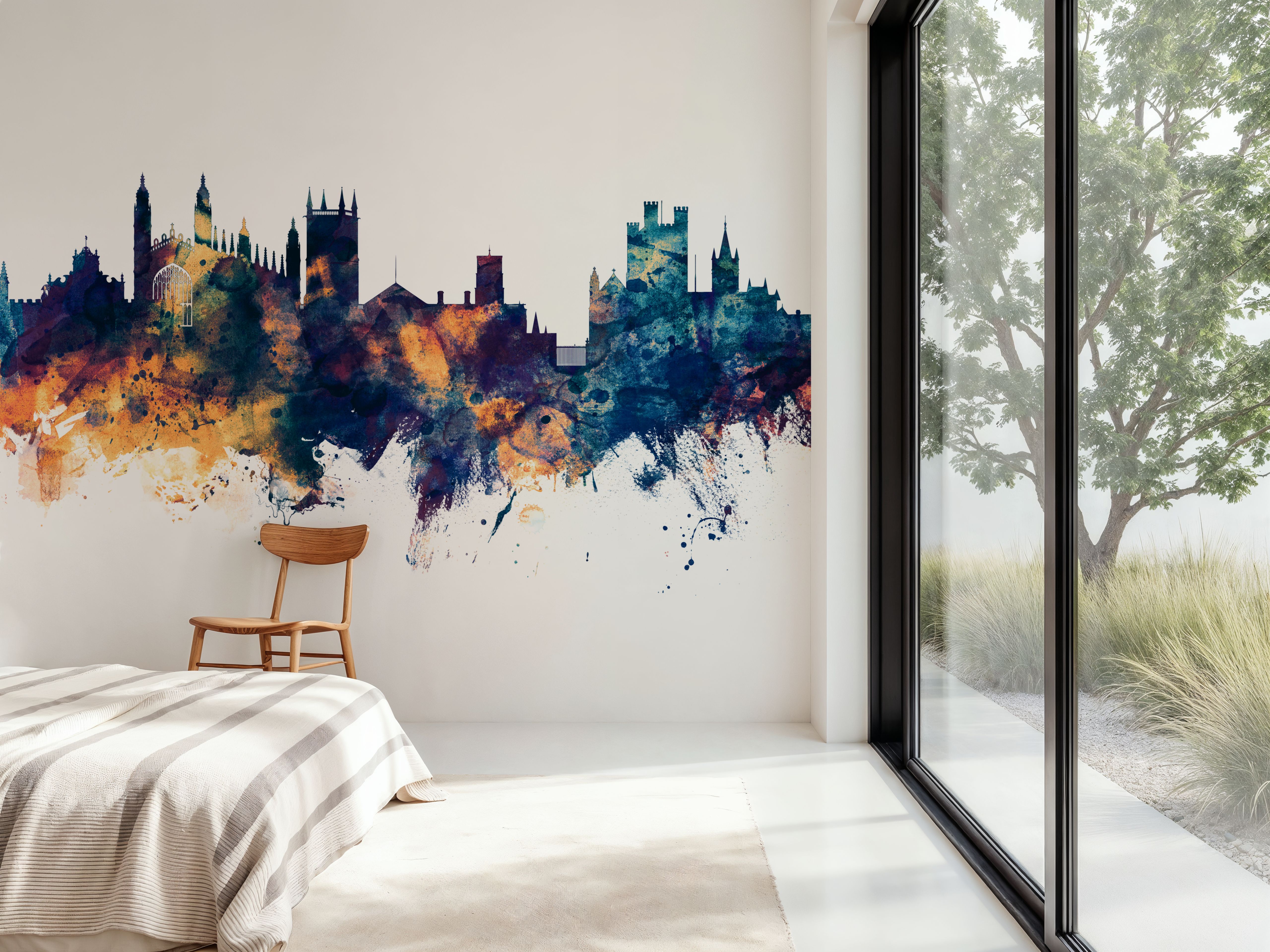 Cambridge England Skyline Blue & Bronze