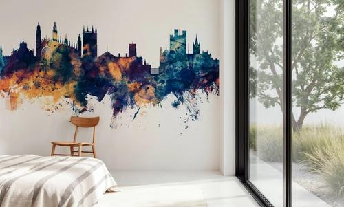Cambridge England Skyline Blue & Bronze