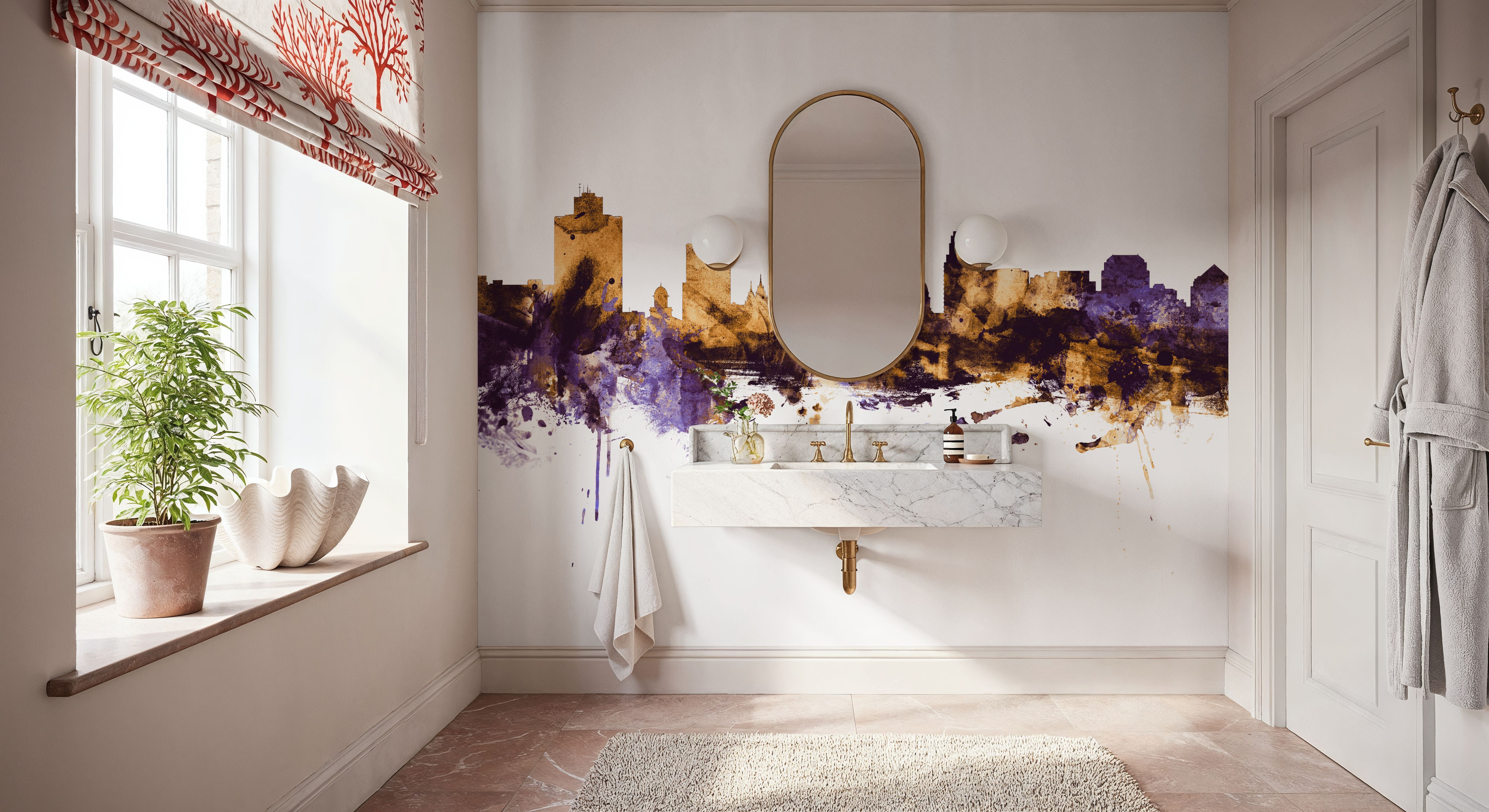 Salt Lake City Utah Skyline Purple & Gold