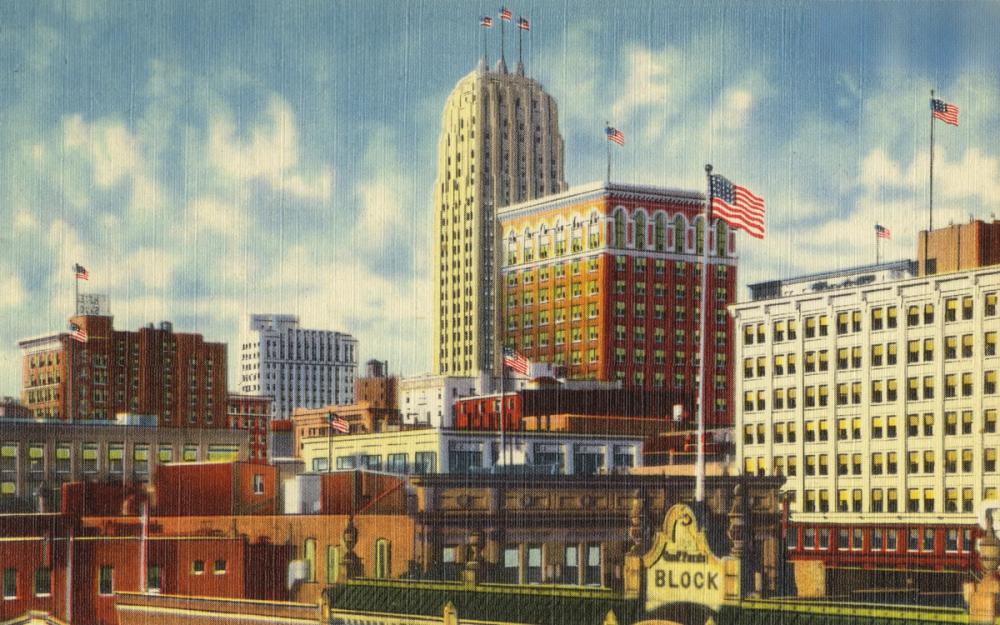 Greetings from Downtown - Screenprint Postcard