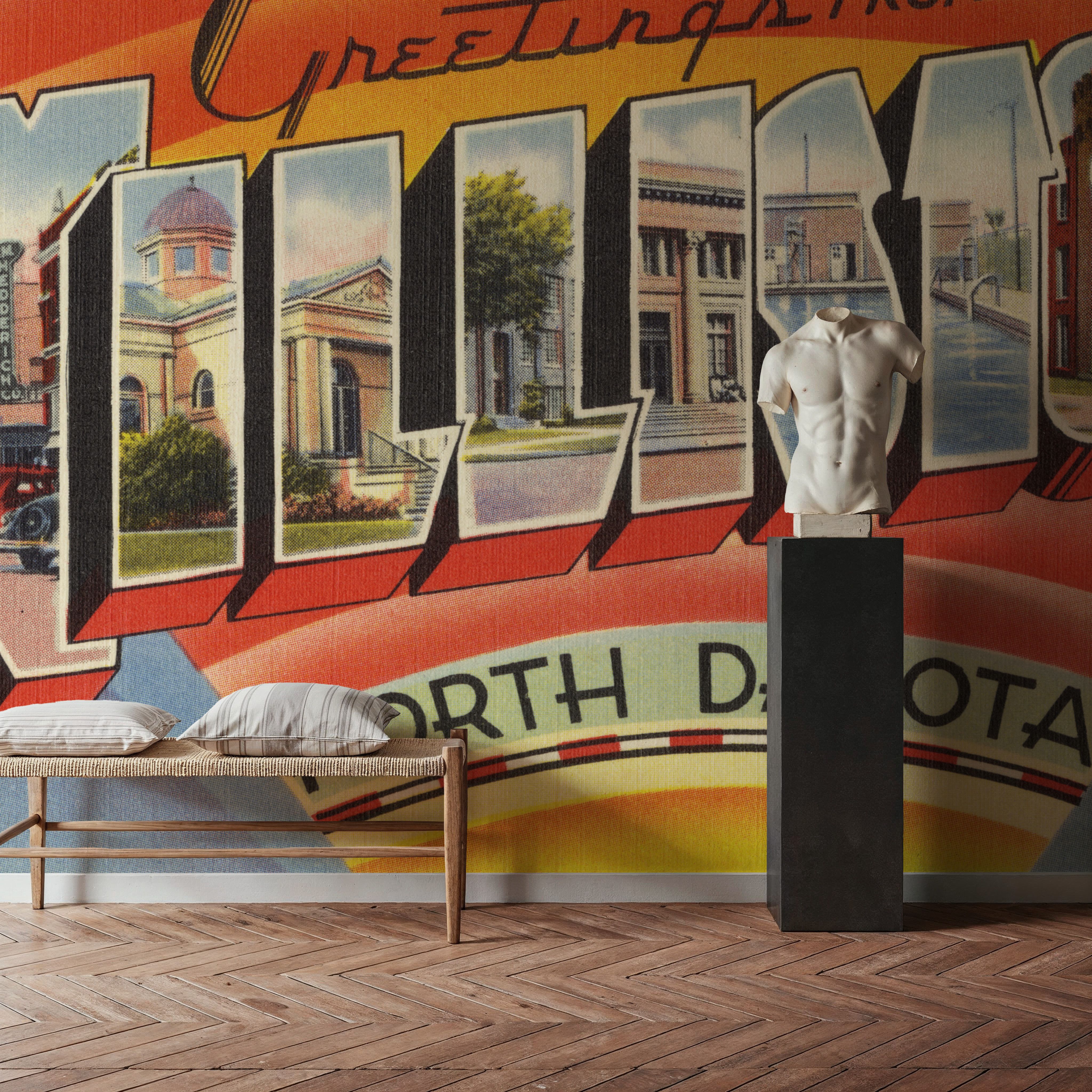 Greetings from Williston - Screenprint Postcard