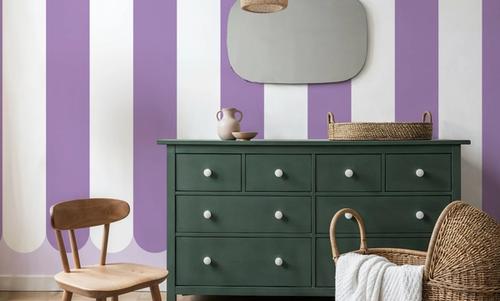 Scalloped Circus Stripes, Purple