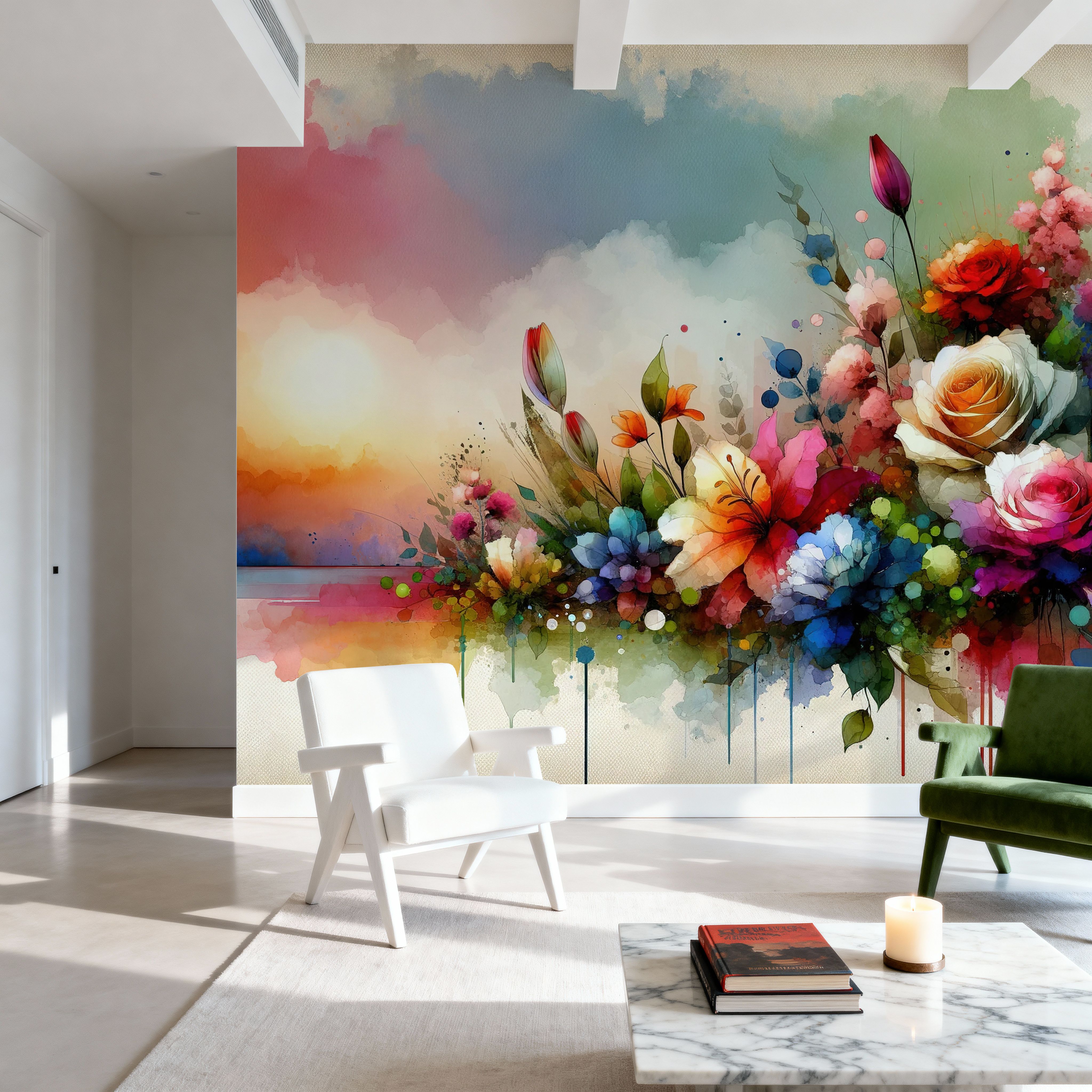 Watercolor Modern Artistic Garden