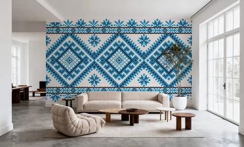 Pixel Embroidery Blue