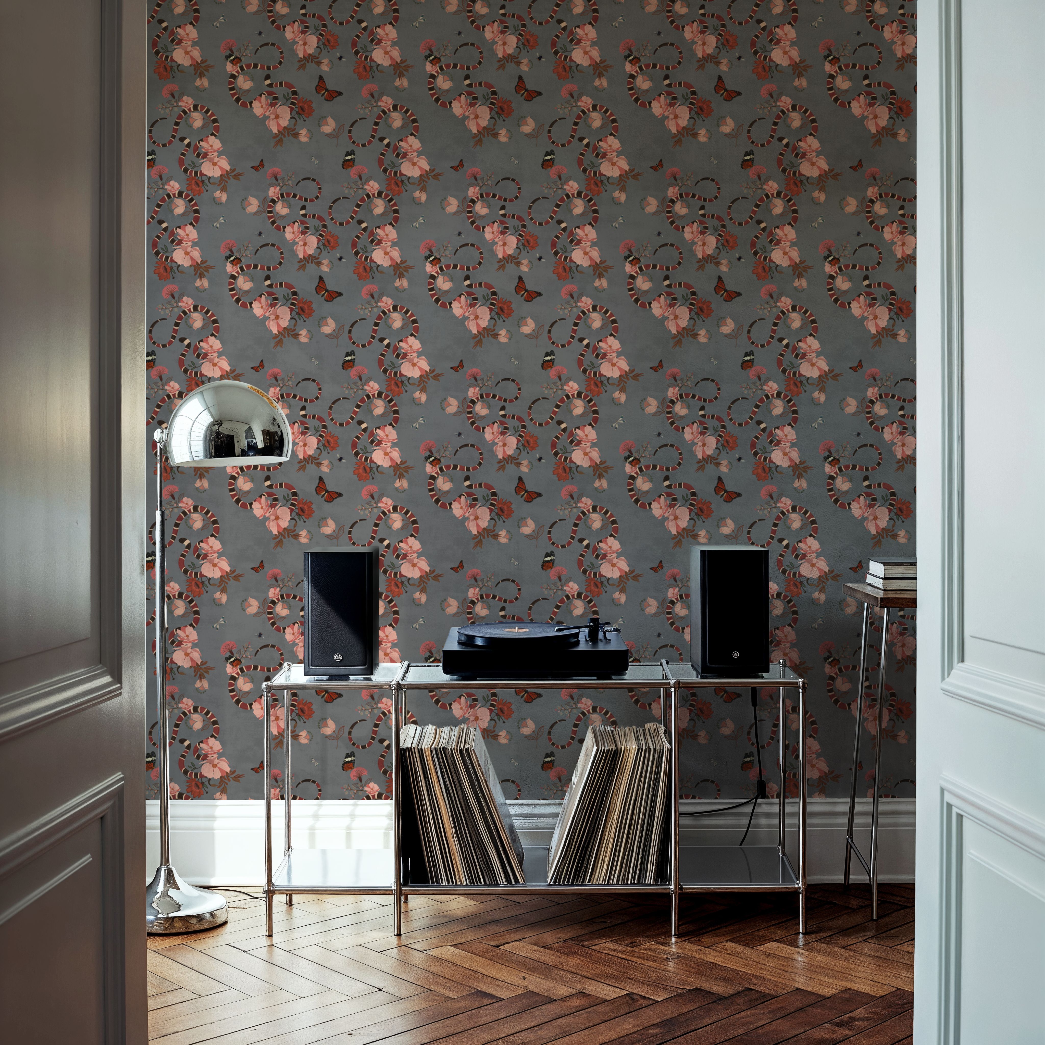 Milk Snakes & Blossoms, Wallpaper