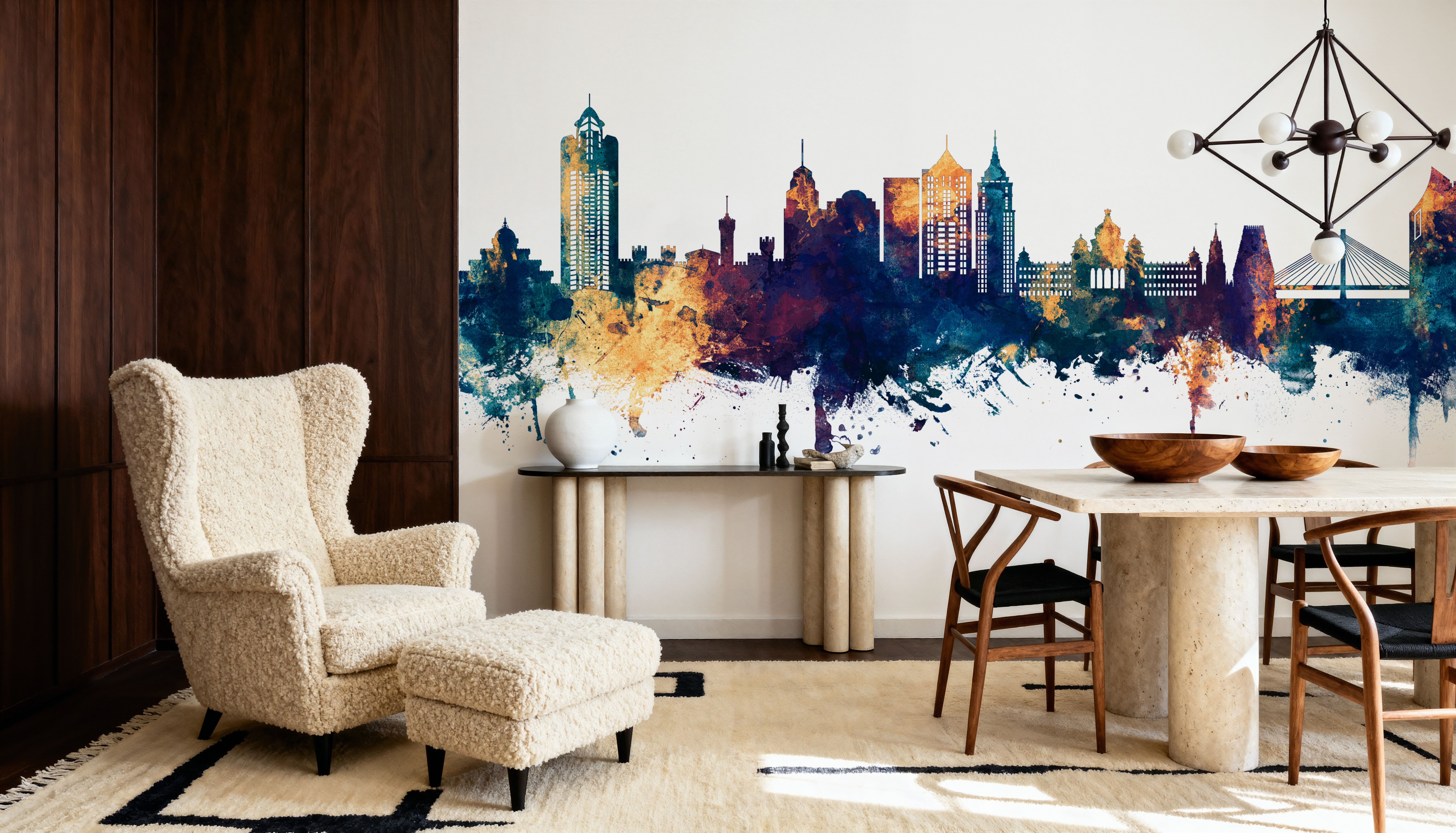 Bengaluru India Skyline Blue & Bronze