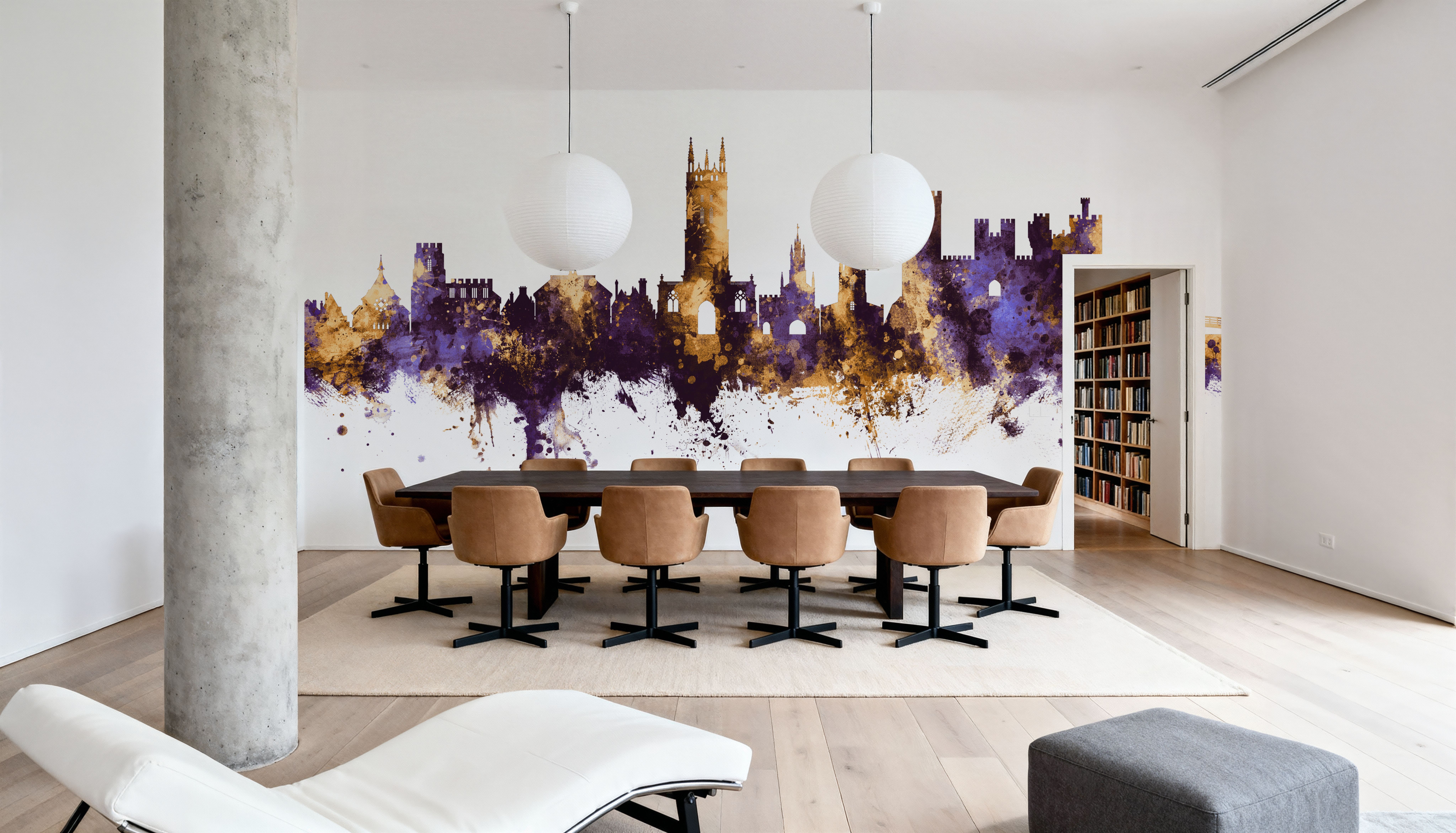 Warwick England Skyline Purple & Gold