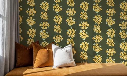 Ditsy Floral Clusters, Avocado Green