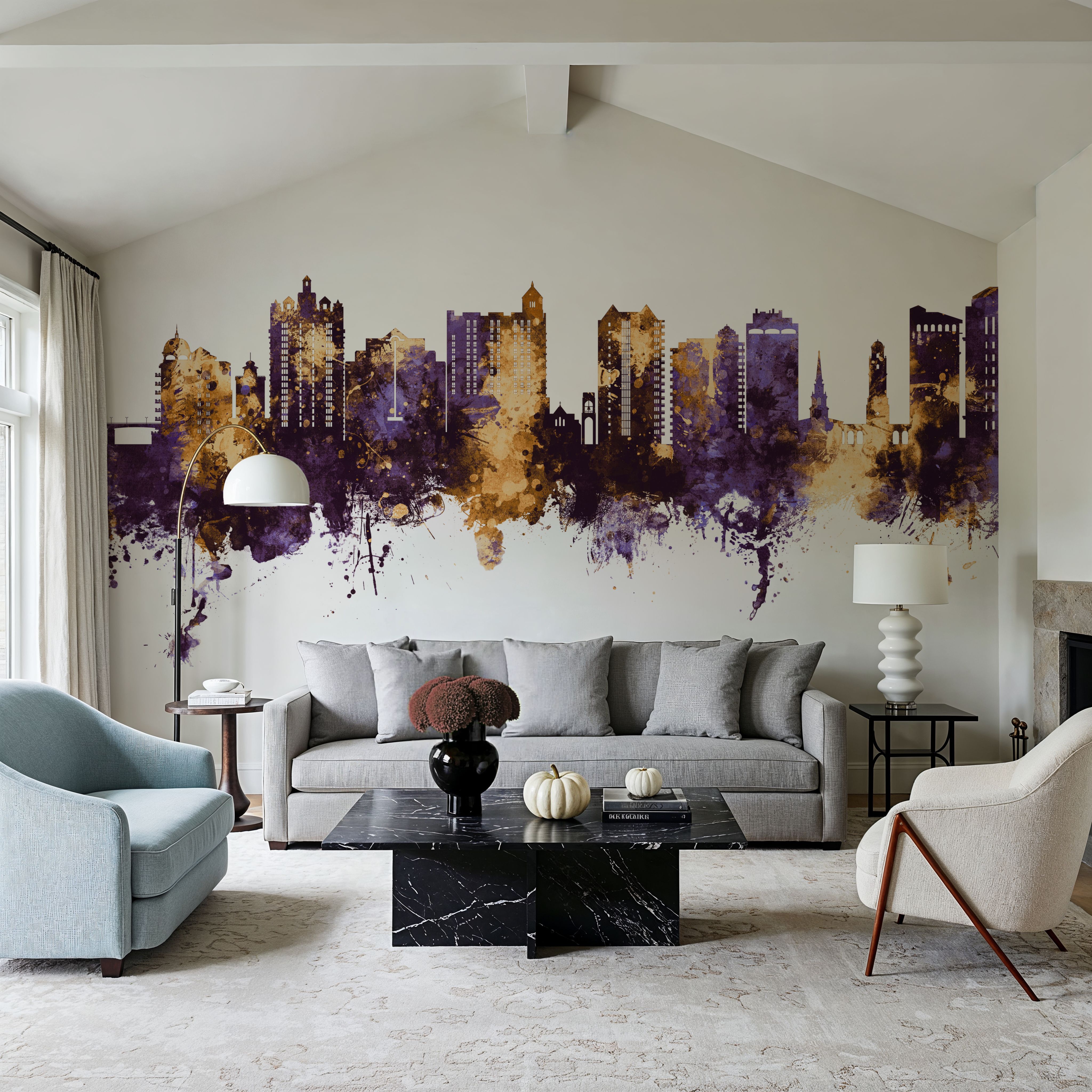 Sarasota Florida Skyline Purple & Gold