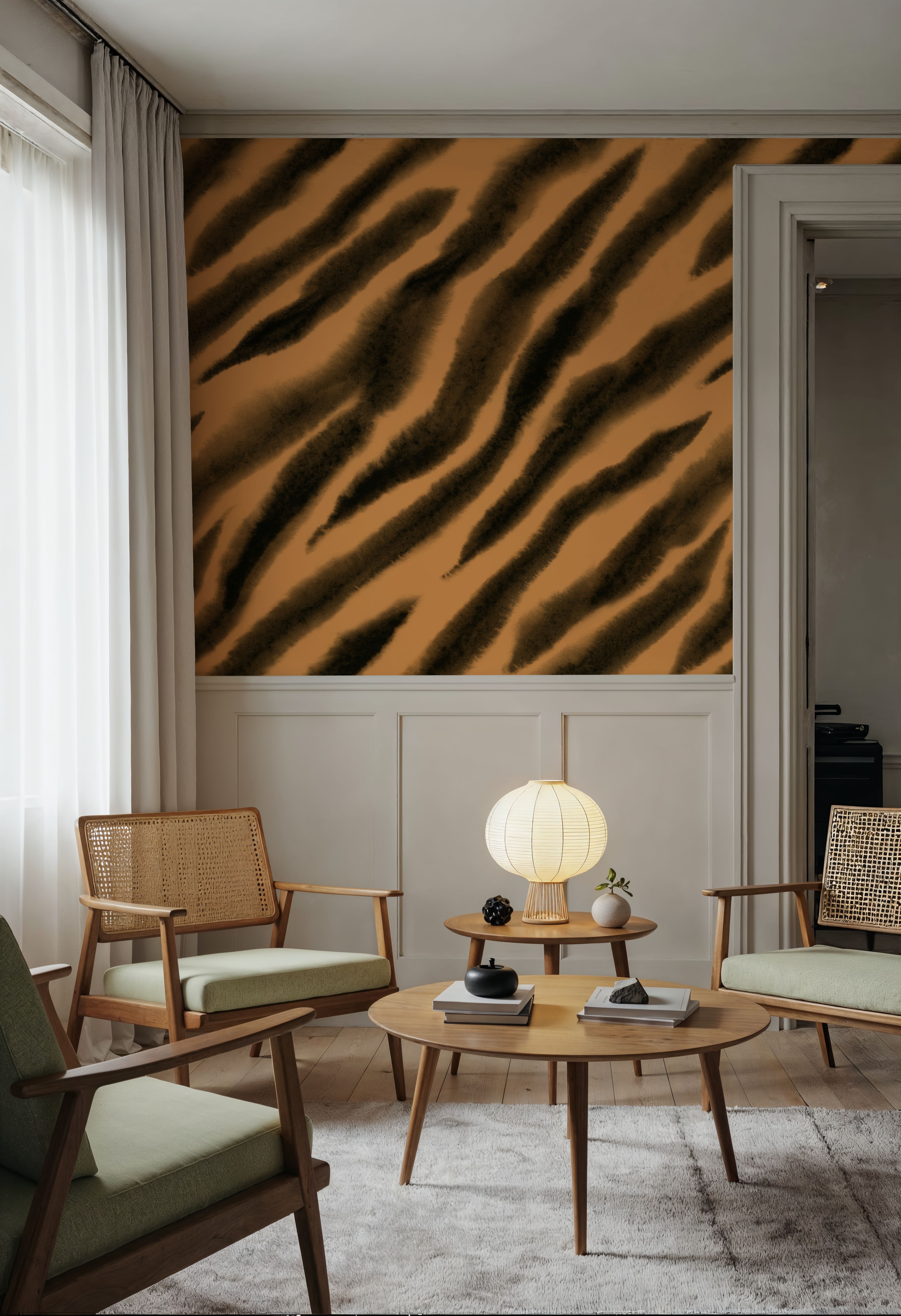 Watercolor Tiger Stripes, Warm