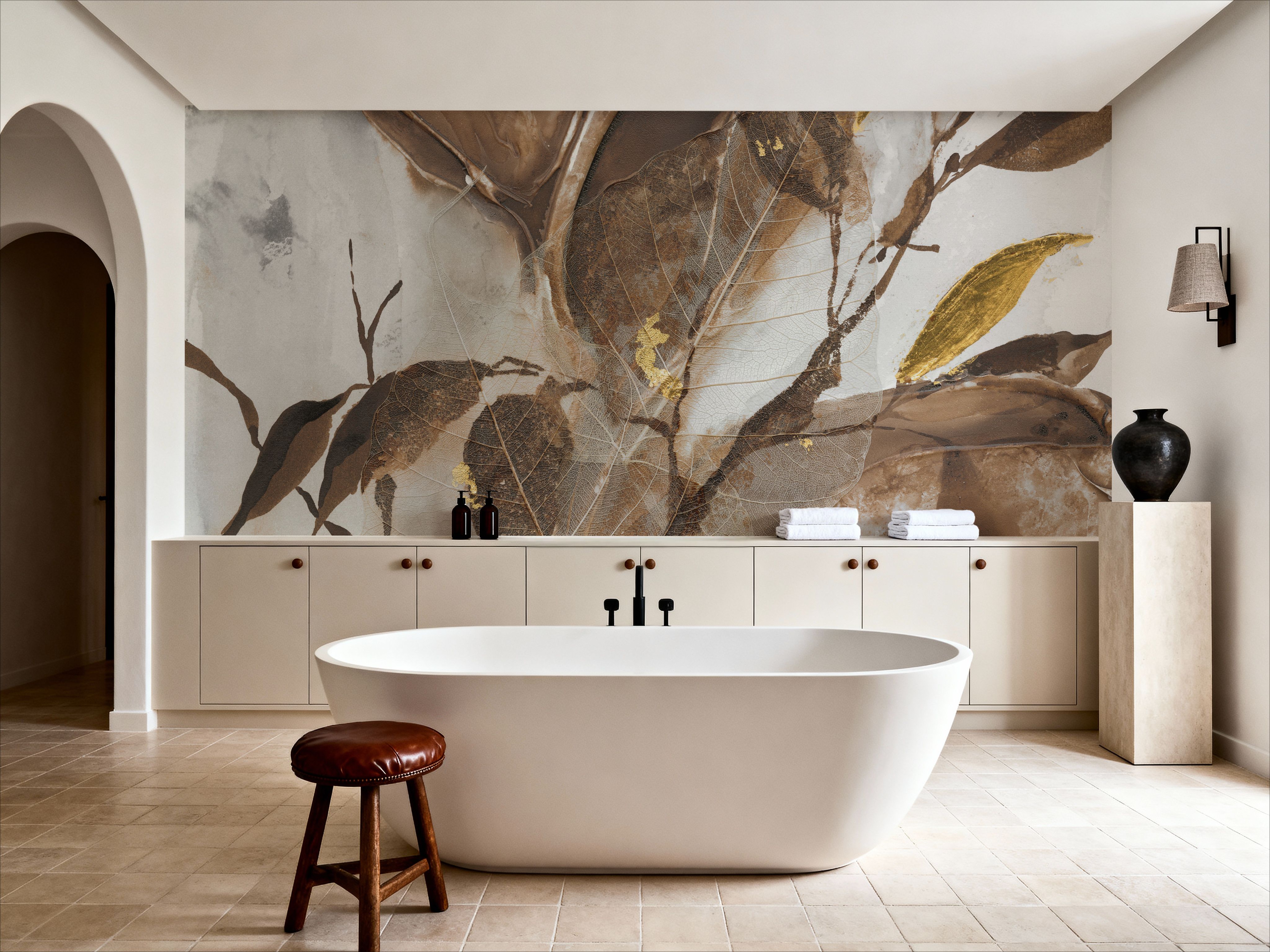 Gilded Leaf Collage I