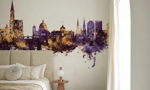 Strasbourg France Skyline Purple & Gold