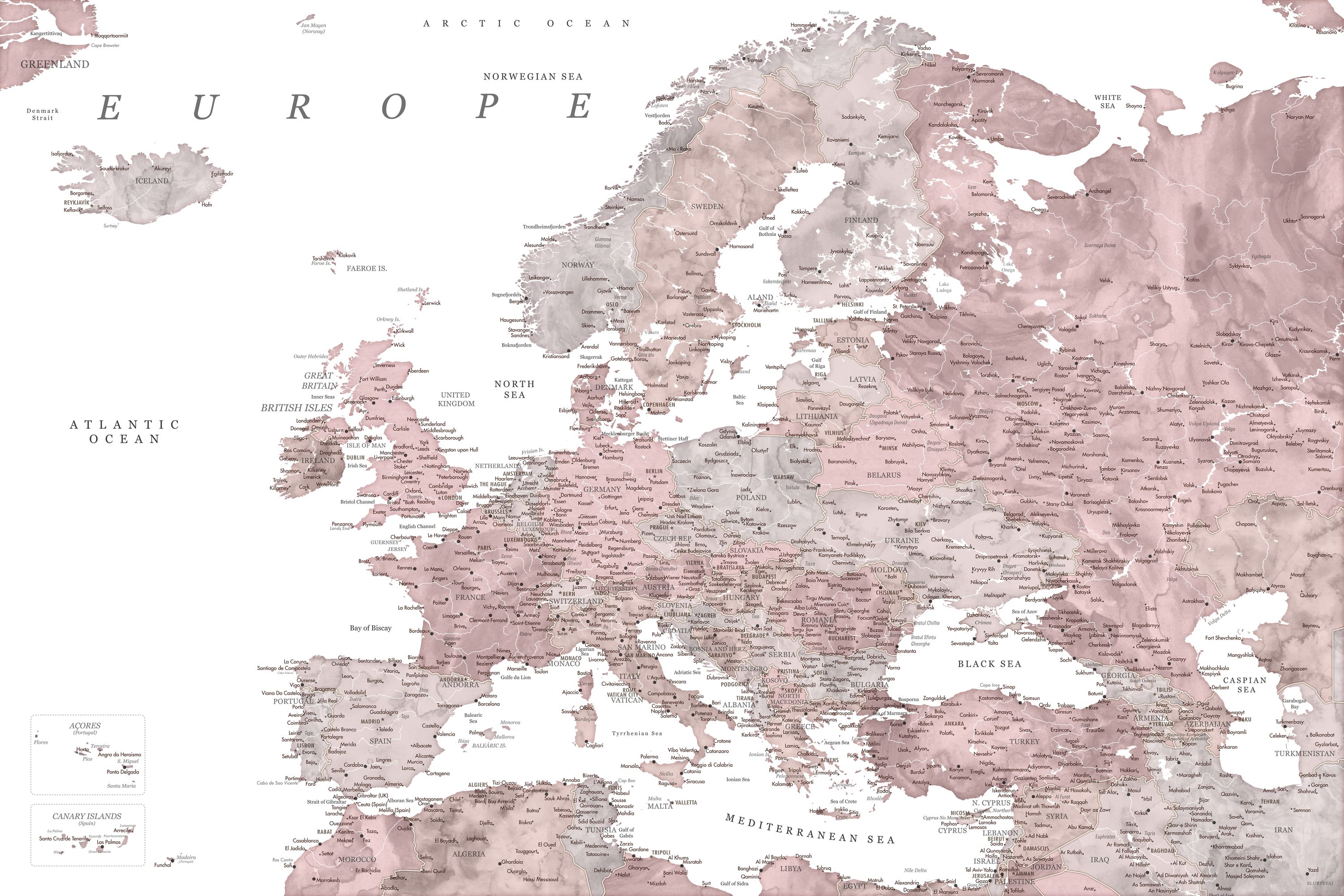 Europe Map Detailed - Linda