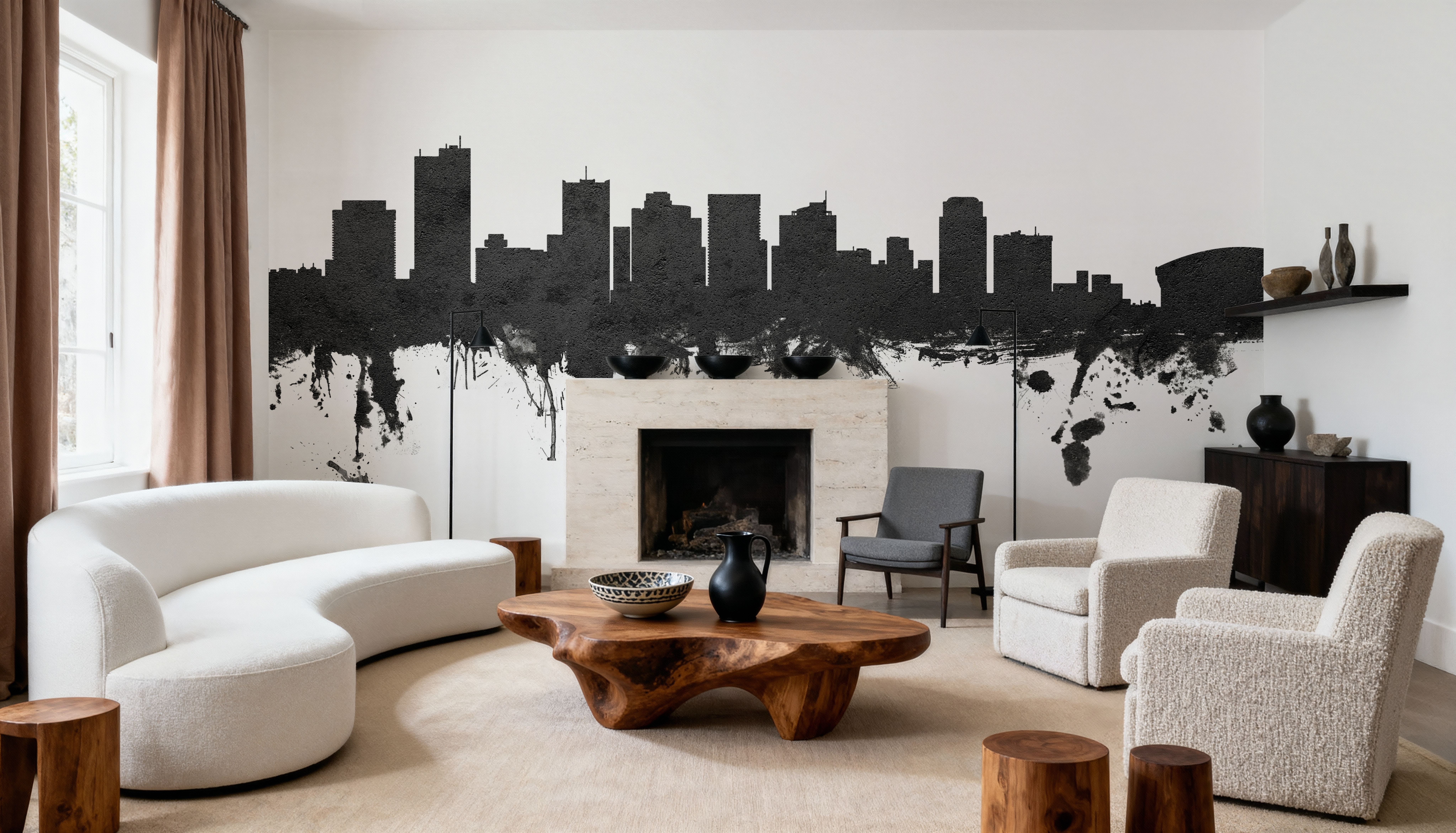 Phoenix Skyline Black & White