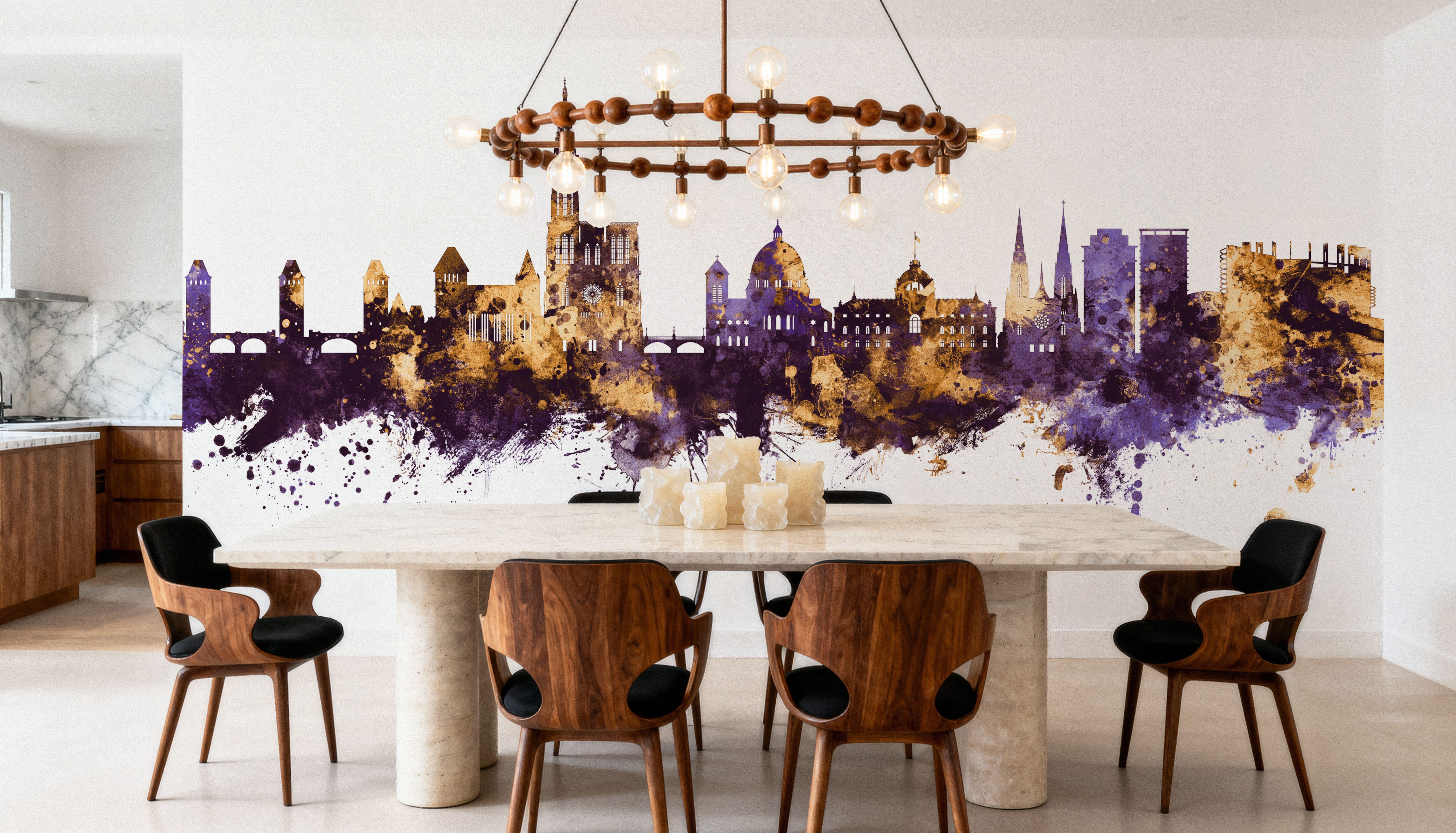 Strasbourg France Skyline Purple & Gold