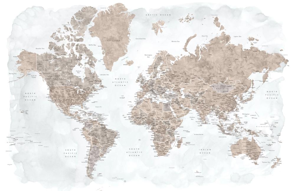 World Map Cities - Calista