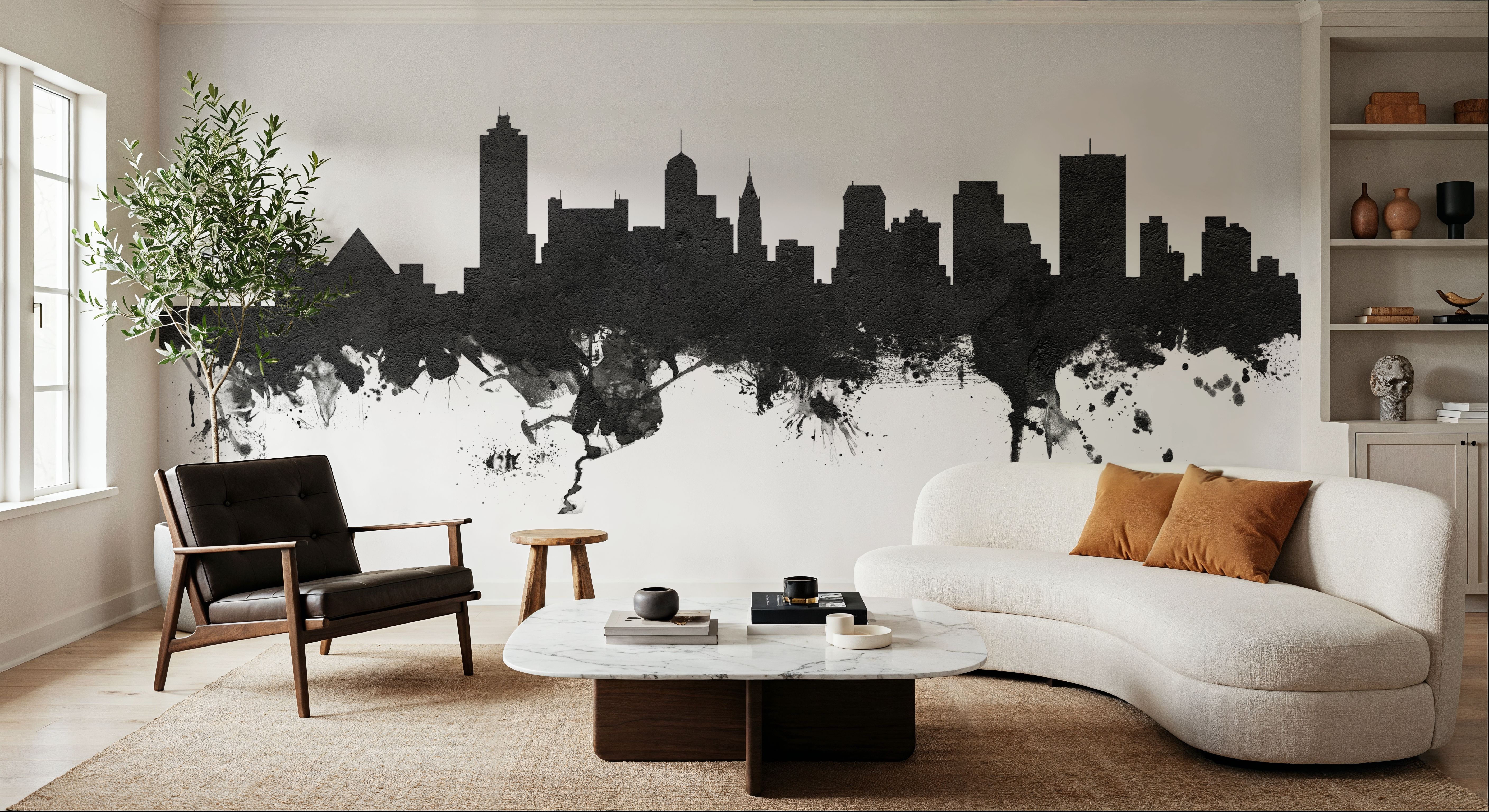 Memphis Tennessee Skyline Black & White, Wallpaper