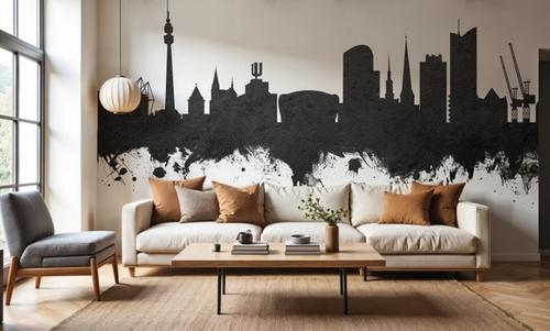 Dortmund Germany Skyline Black & White