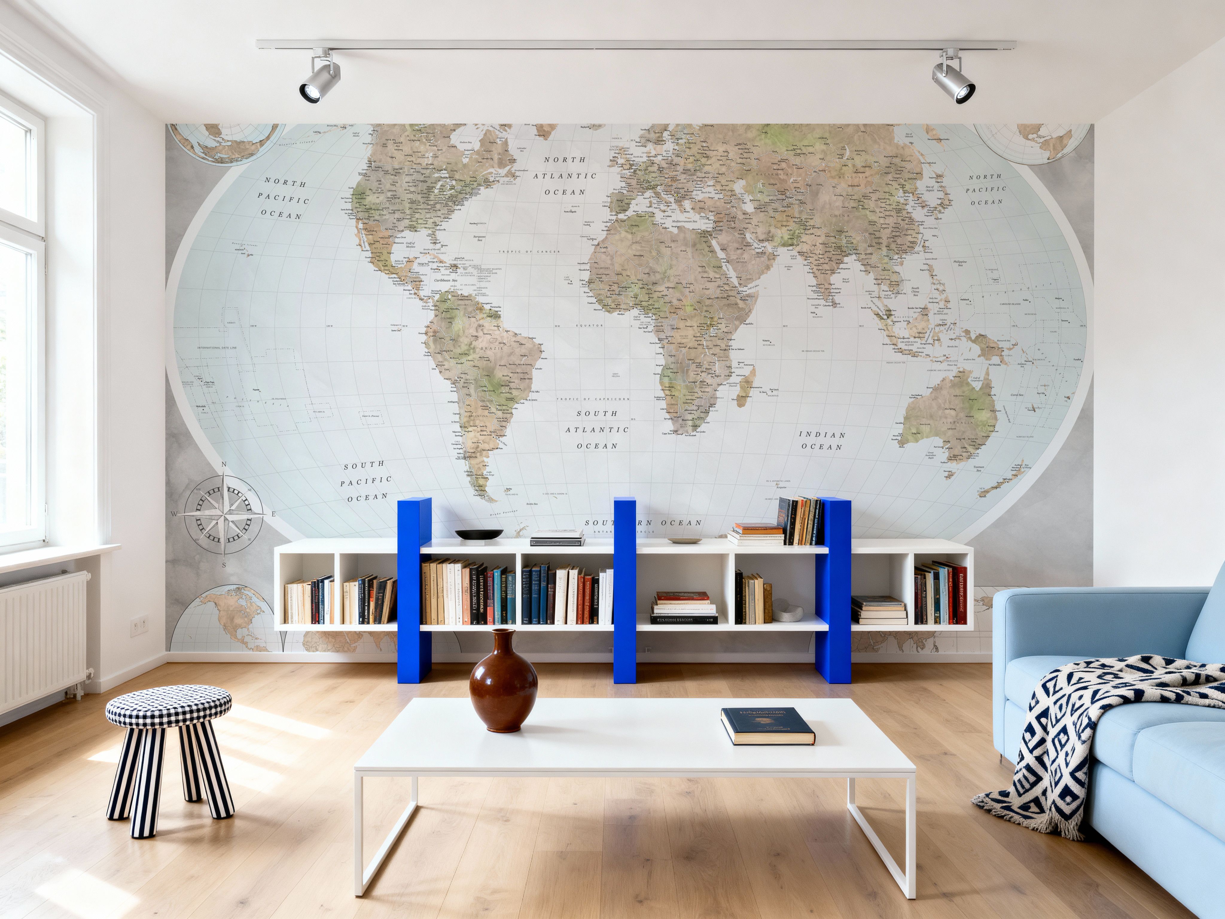 World Map Atlas Brown