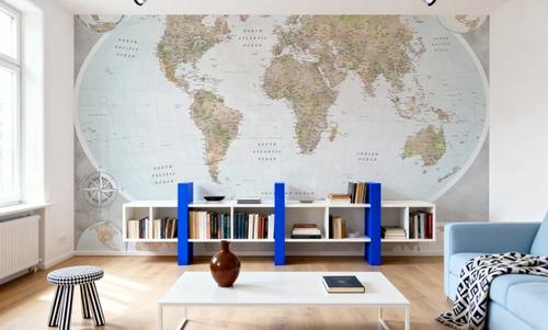 World Map Atlas Brown