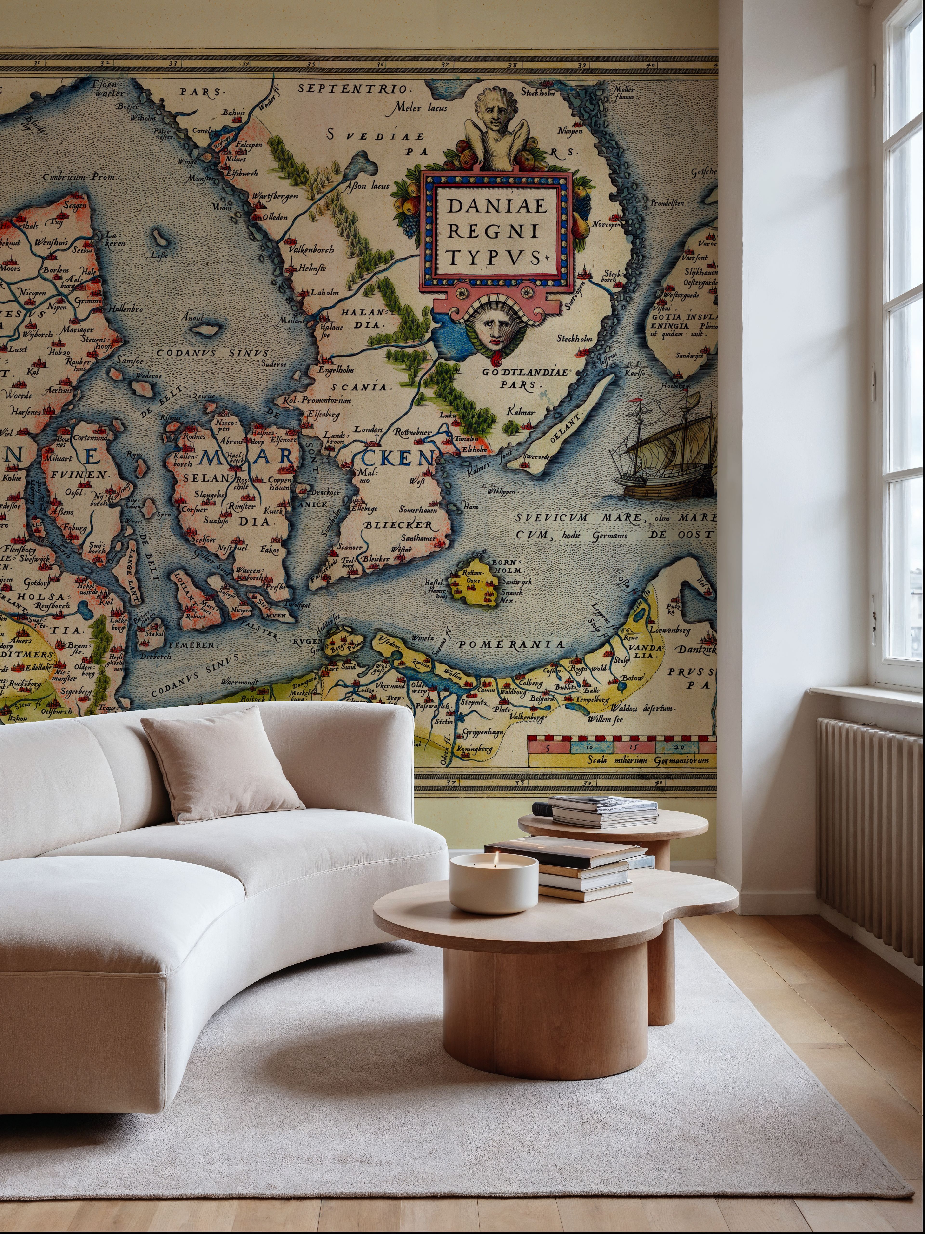 Old Map of Denmark 1570