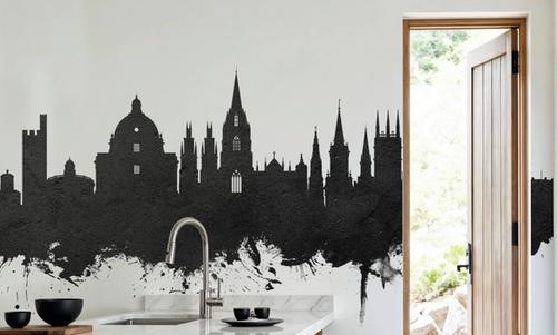 Oxford England Skyline Black & White