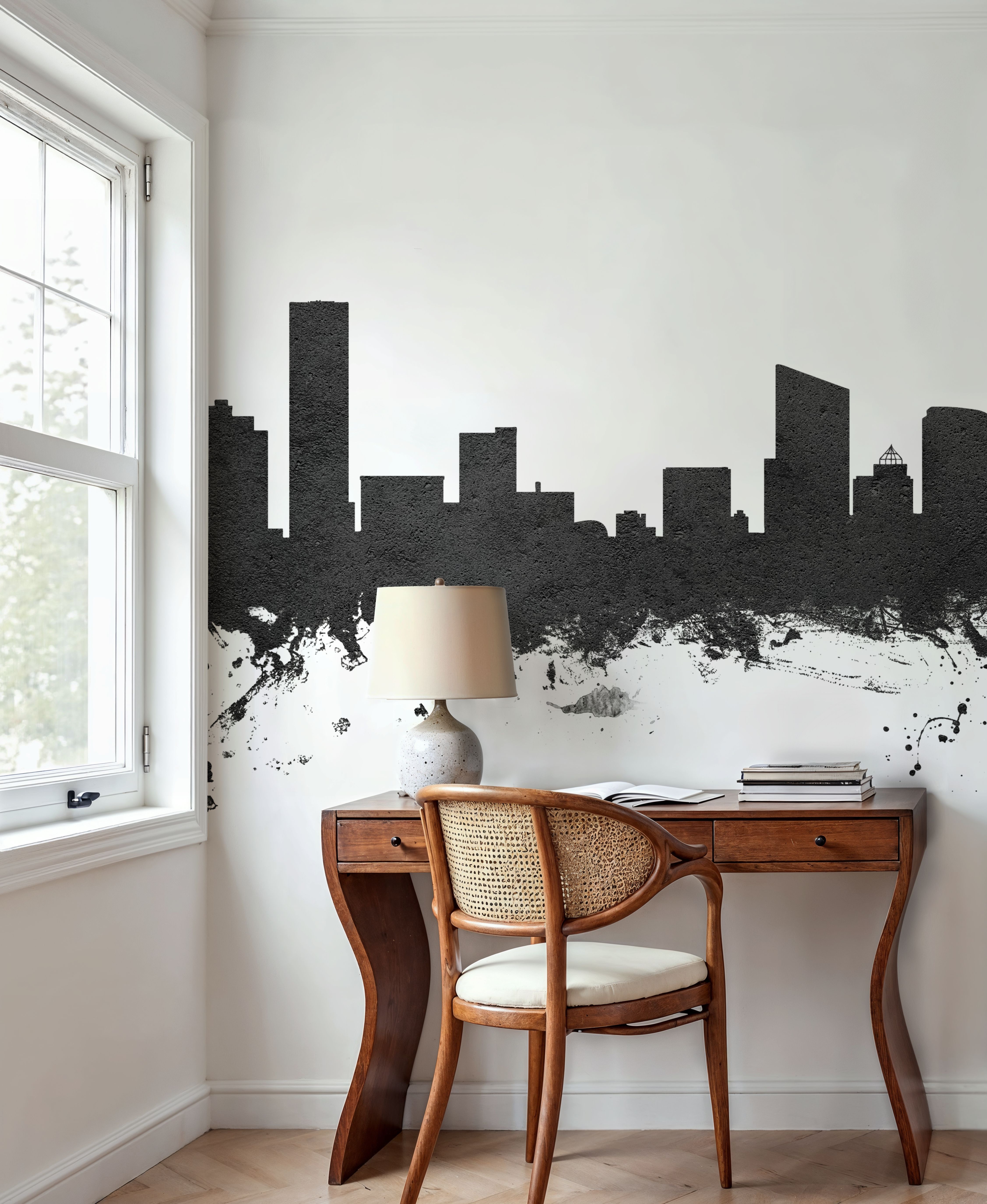 Grand Rapids Michigan Skyline Black & White