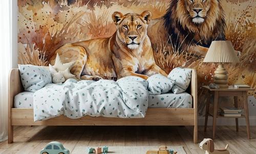 Lions II - Watercolor Predators Series