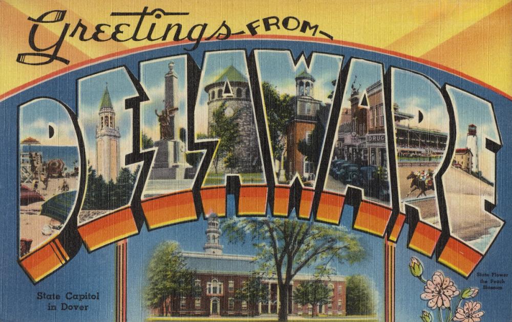 Greetings from Delaware - Screenprint Postcard