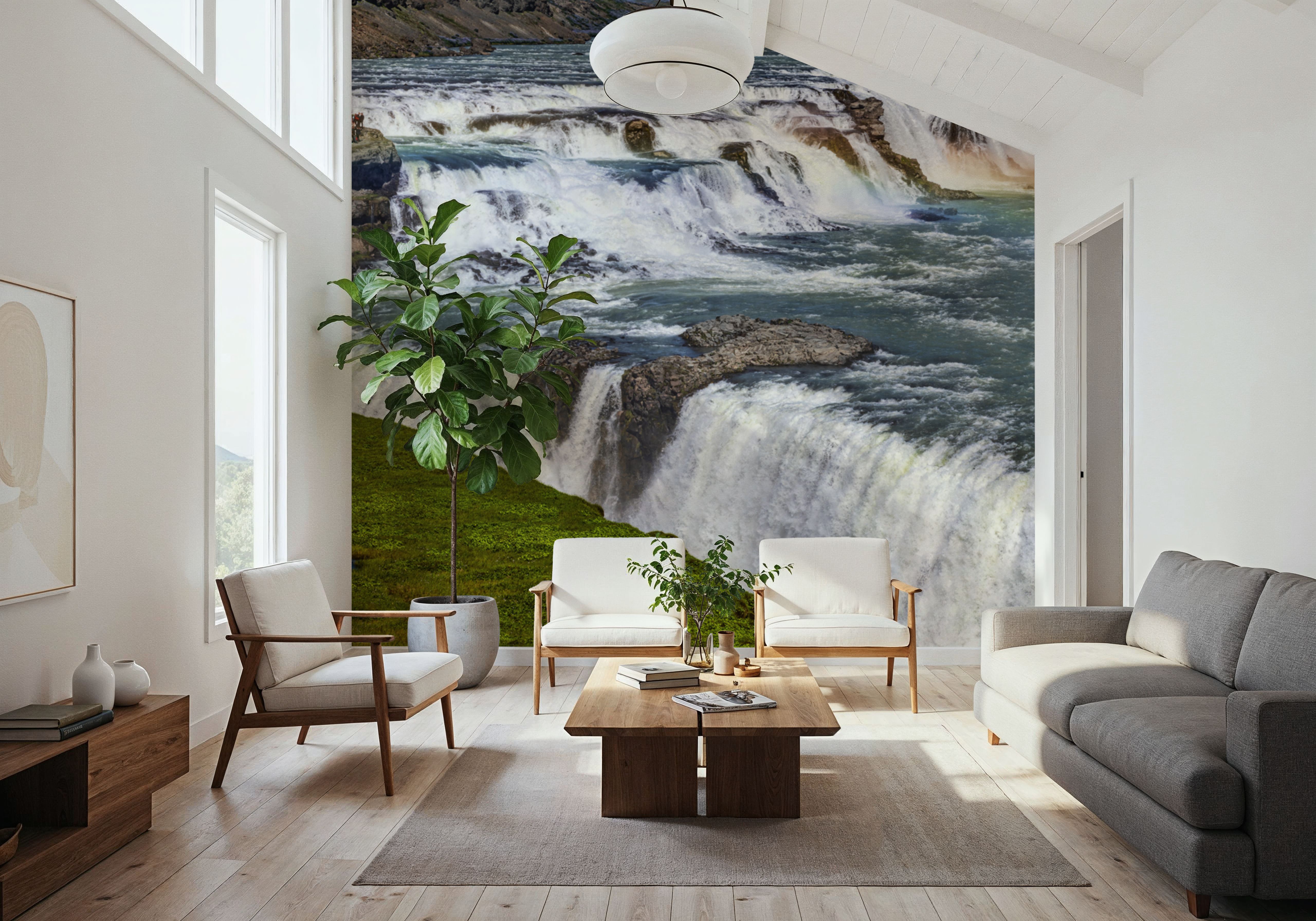 Majestic Rainbow Falls, Wallpaper