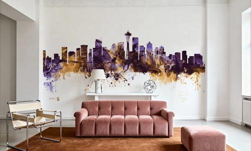 Seattle Skyline Purple & Gold