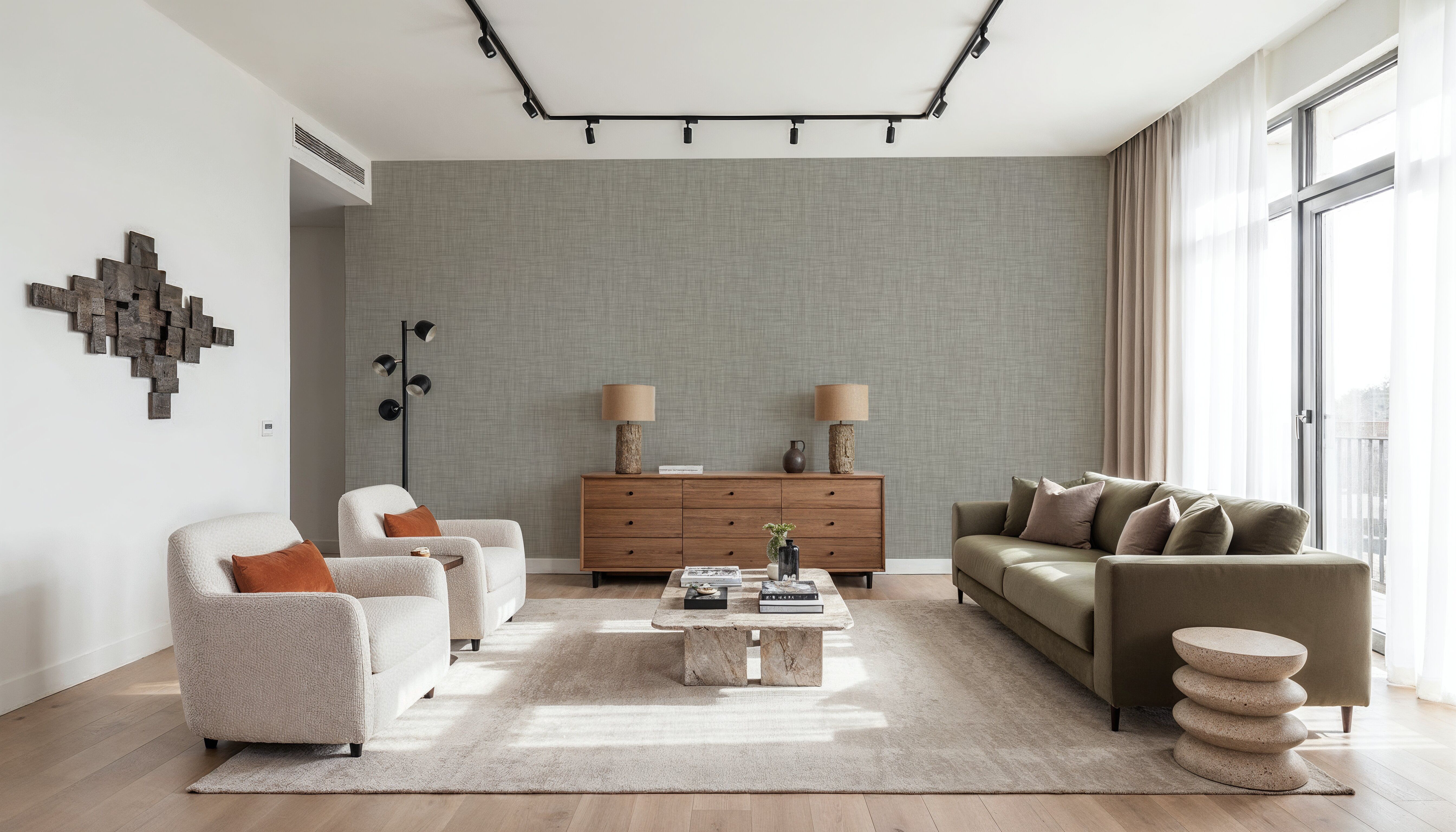 Mottled Linen Effect, Cloud Grey