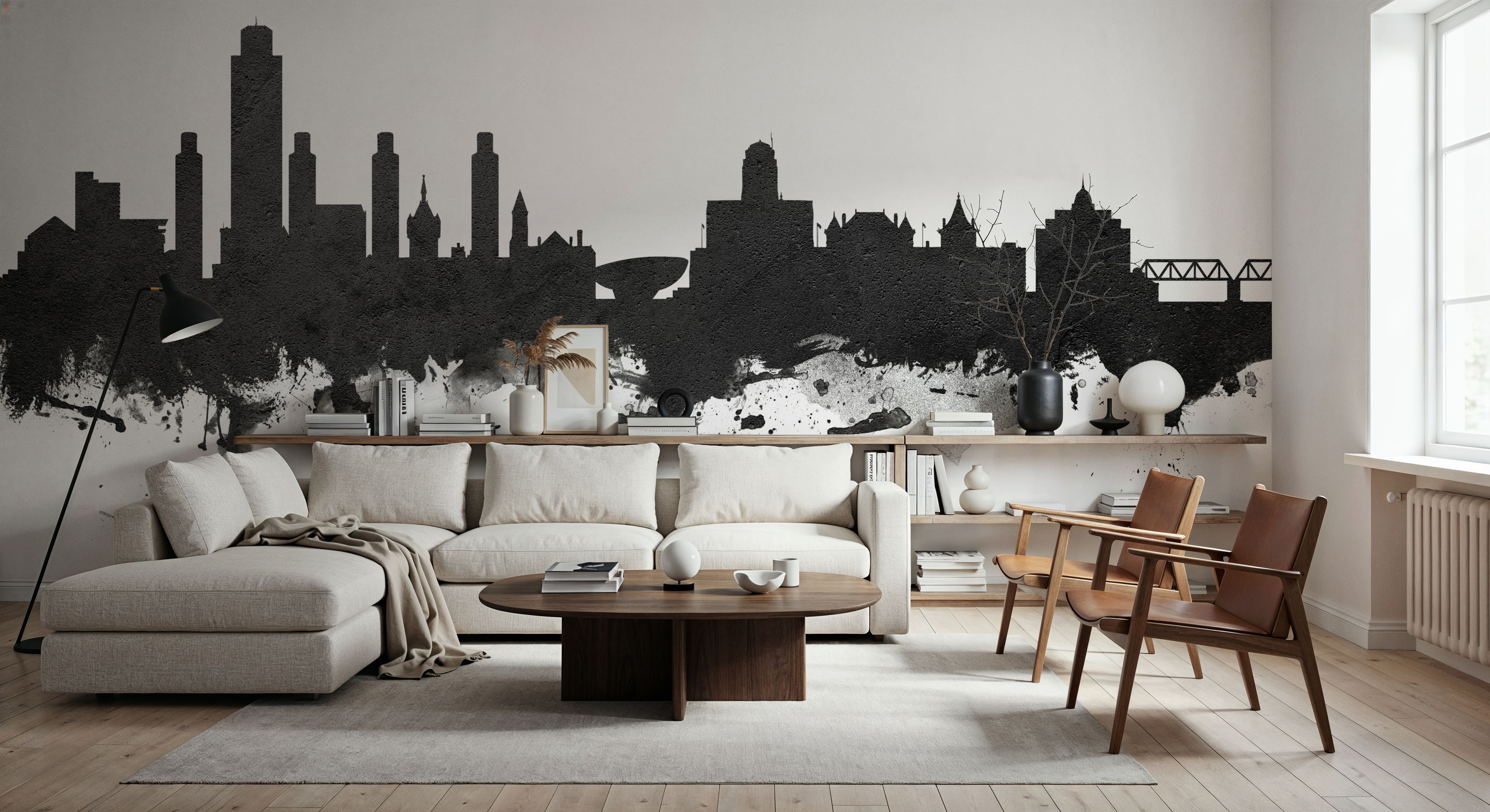 Albany New York Skyline Black & White, Wallpaper