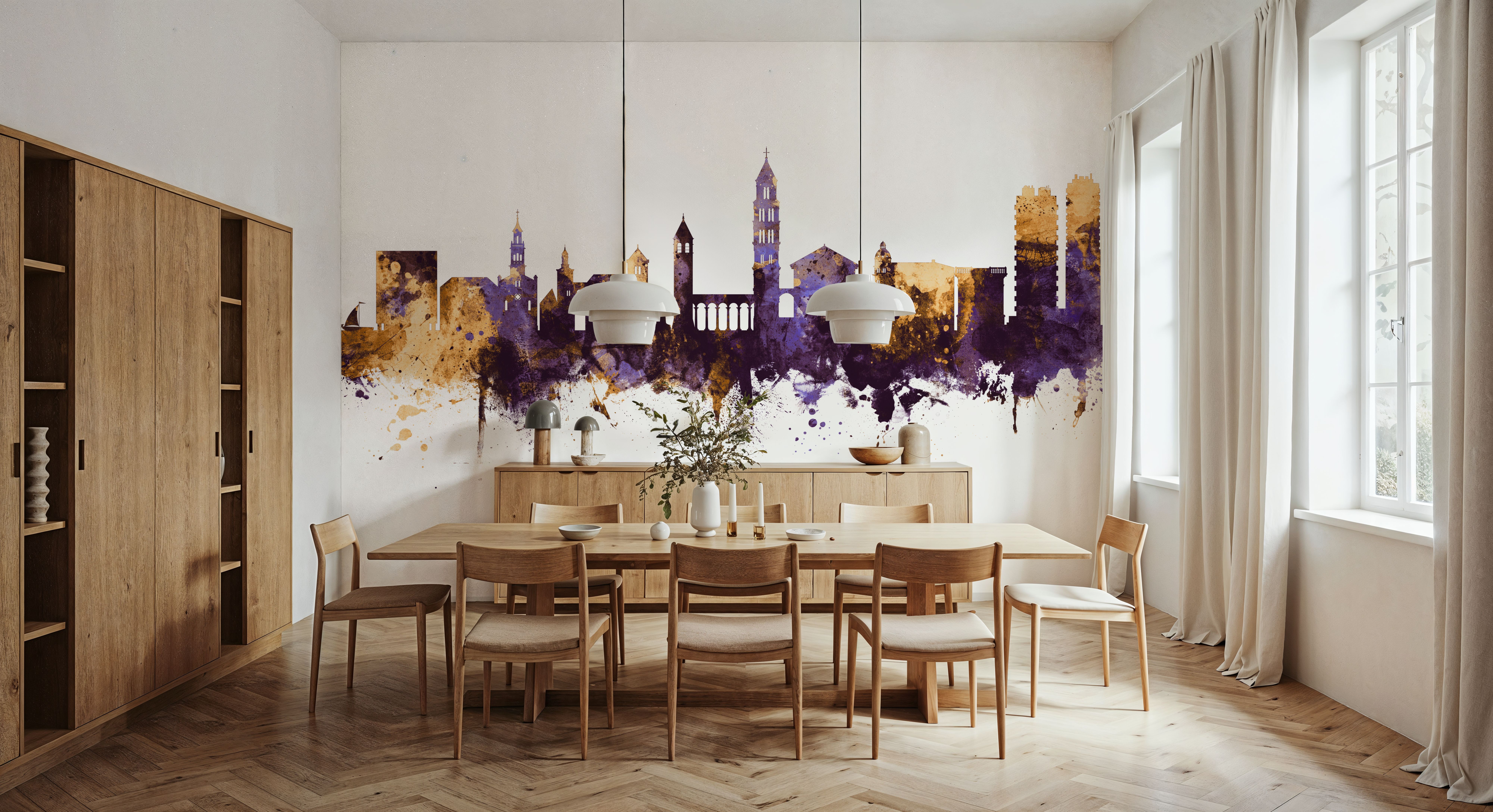 Split Croatia Skyline Purple & Gold