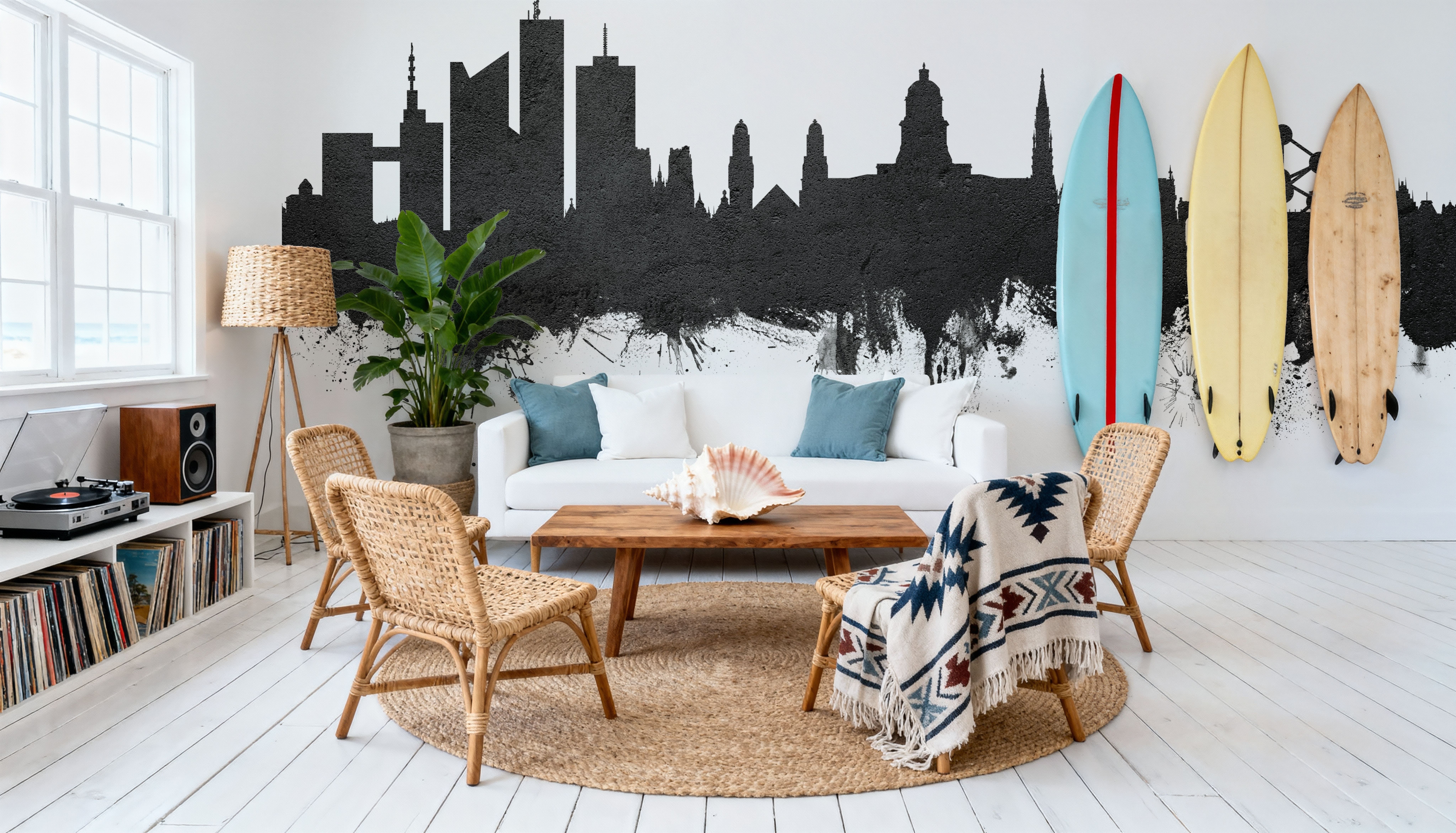 Brussels Belgium Skyline Black & White