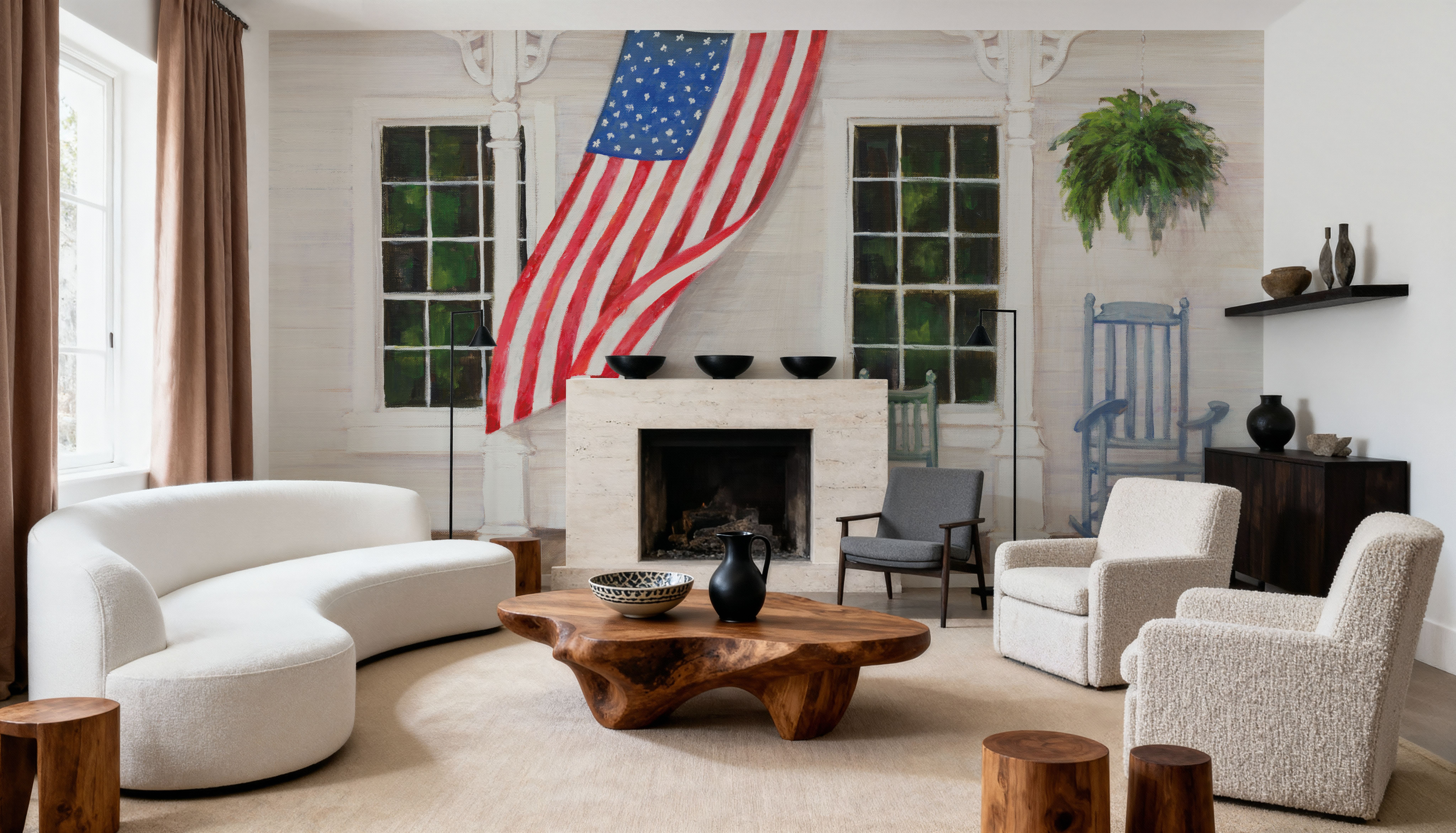 American Porch, Papier peint