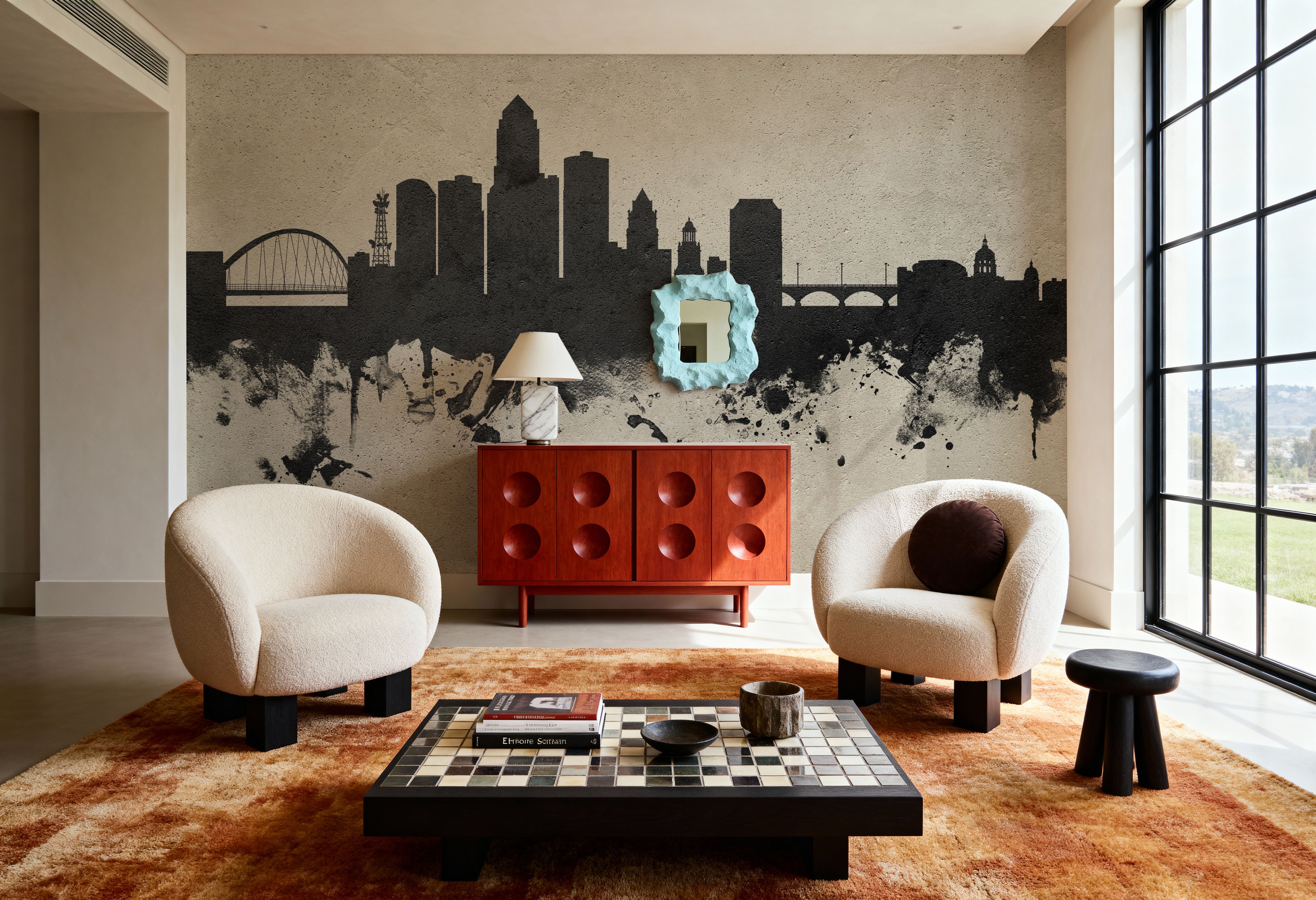 Des Moines Iowa Skyline Concrete