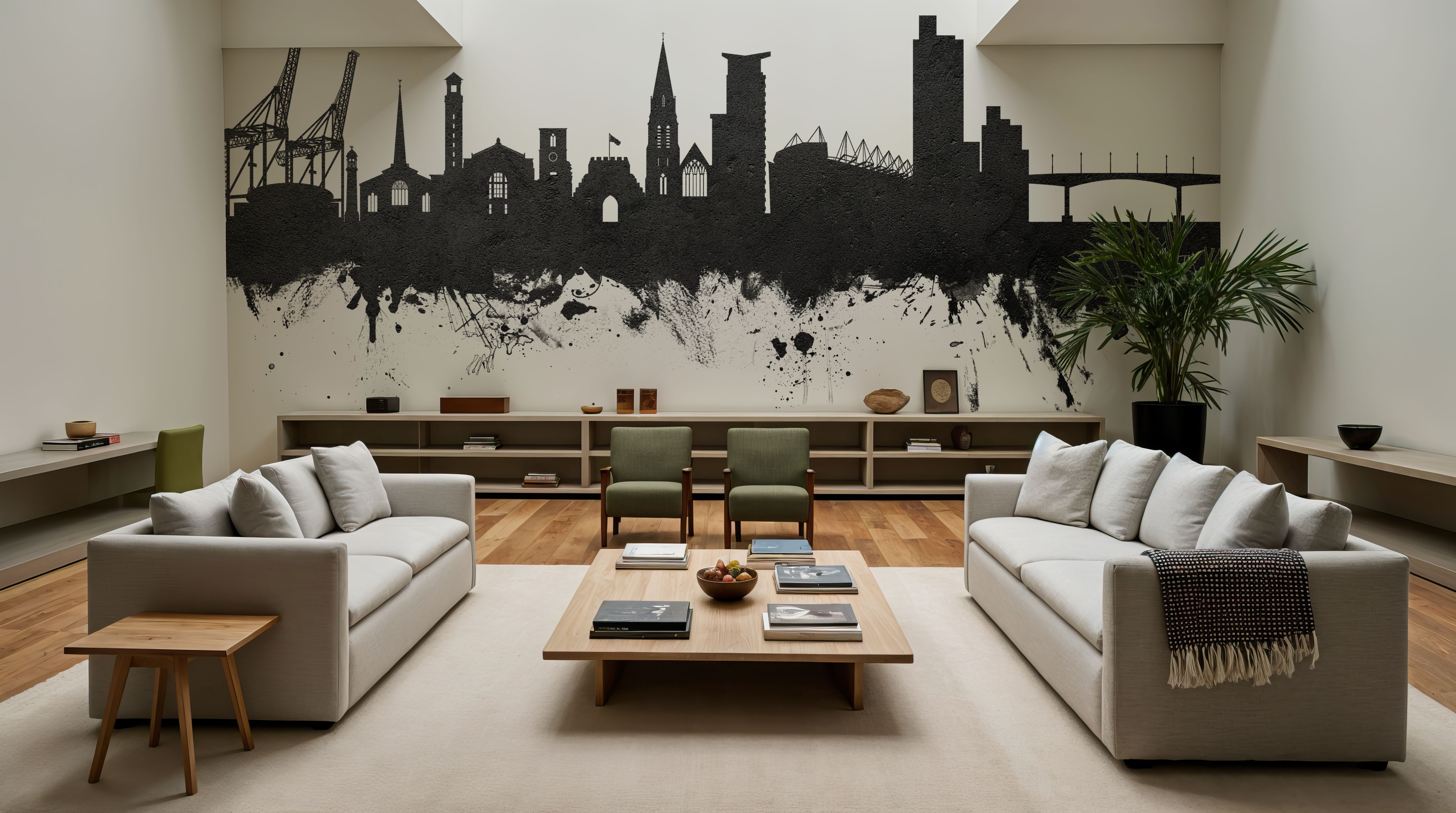 Southampton England Skyline Black & White