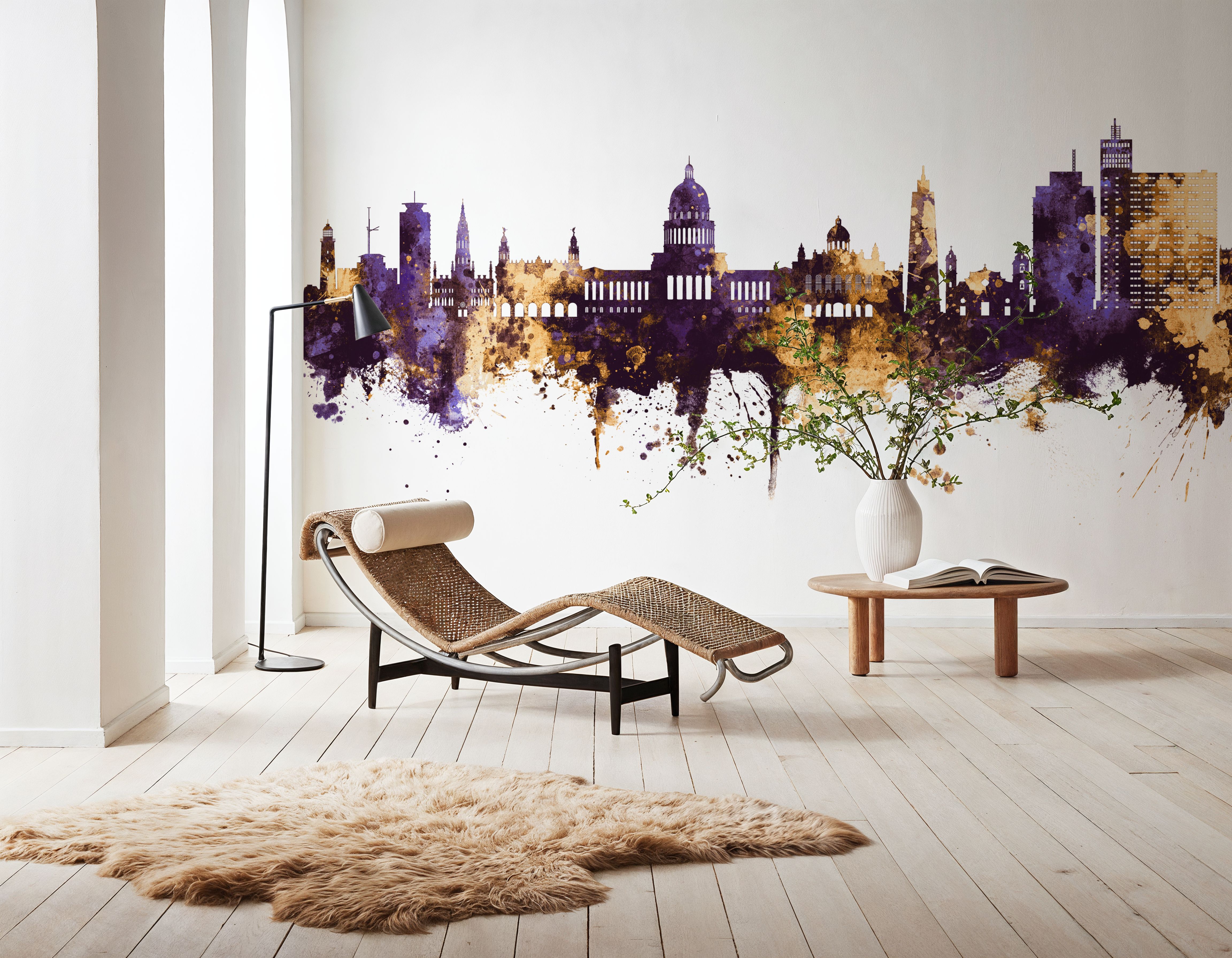 Havana Cuba Skyline Purple & Gold