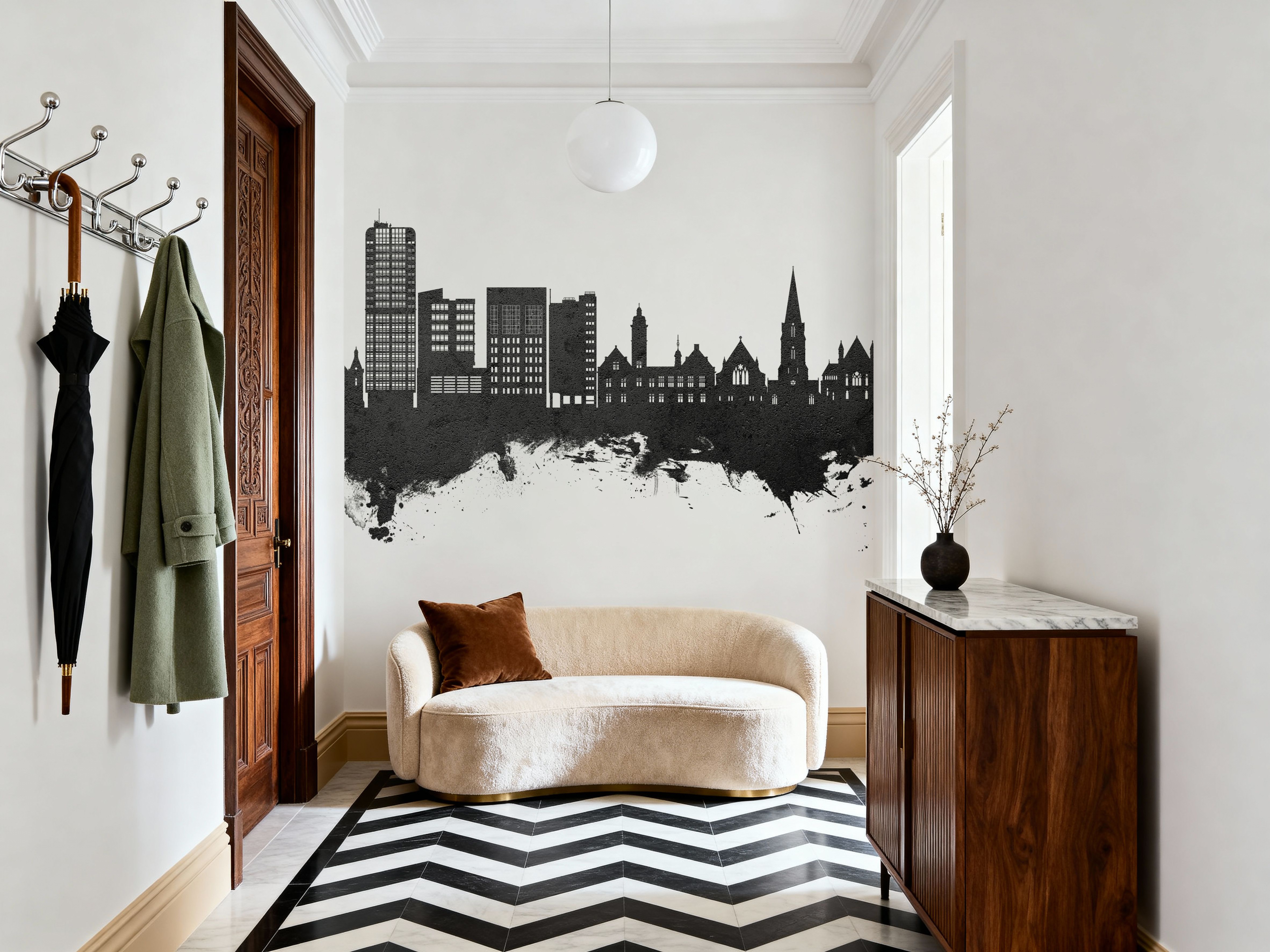 Swindon England Skyline Black & White