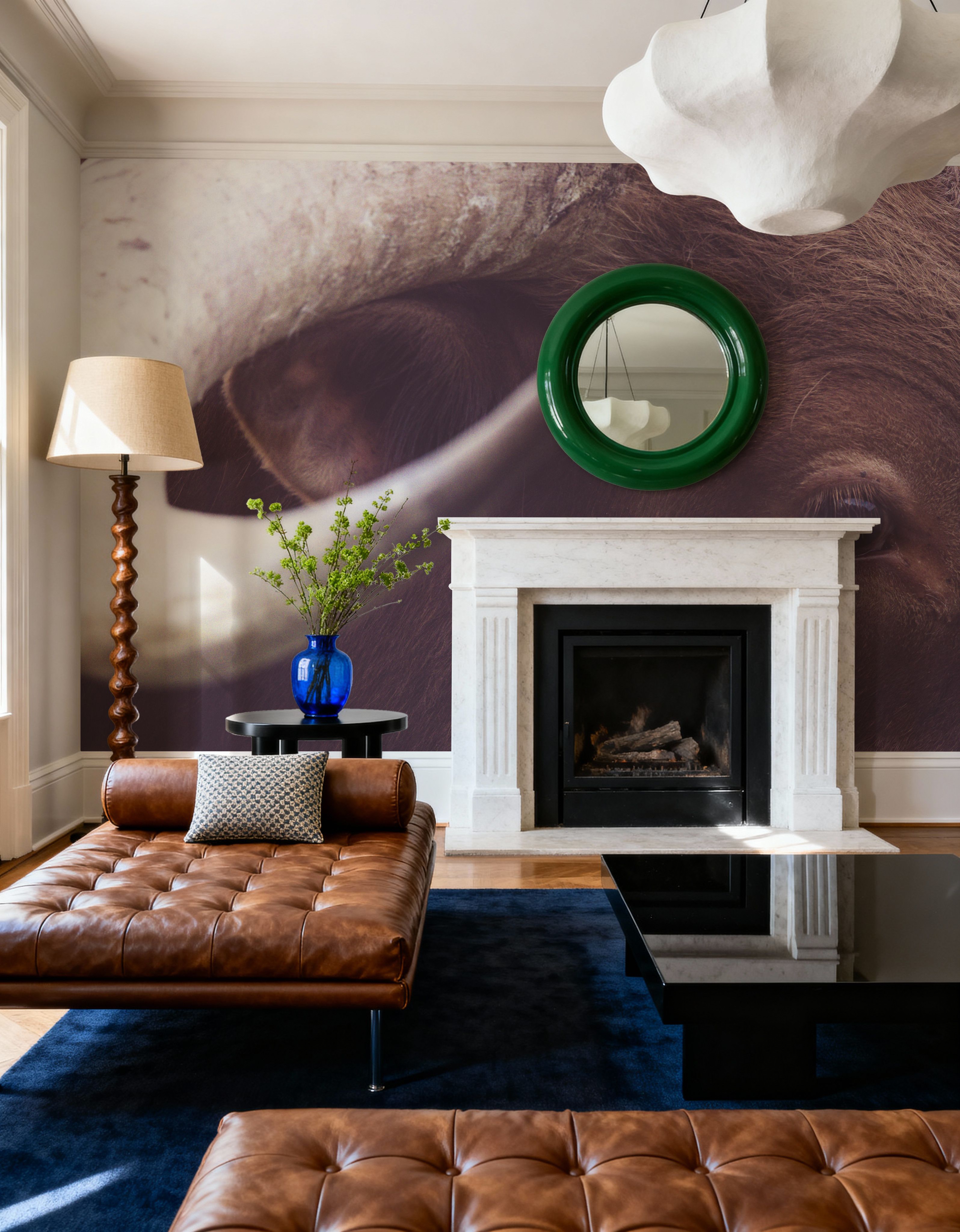 Wall Mural - Longhorn Watch - Farm Animals mural wallpaper - Offices - Wallism US - Premium, Textured or Peel & Stick