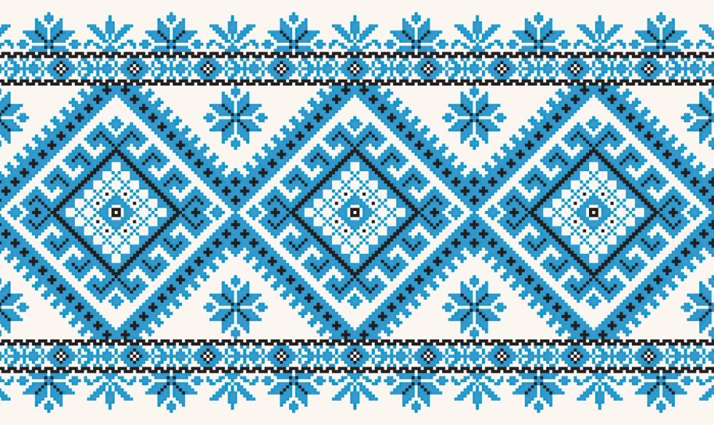 Pixel Embroidery Blue