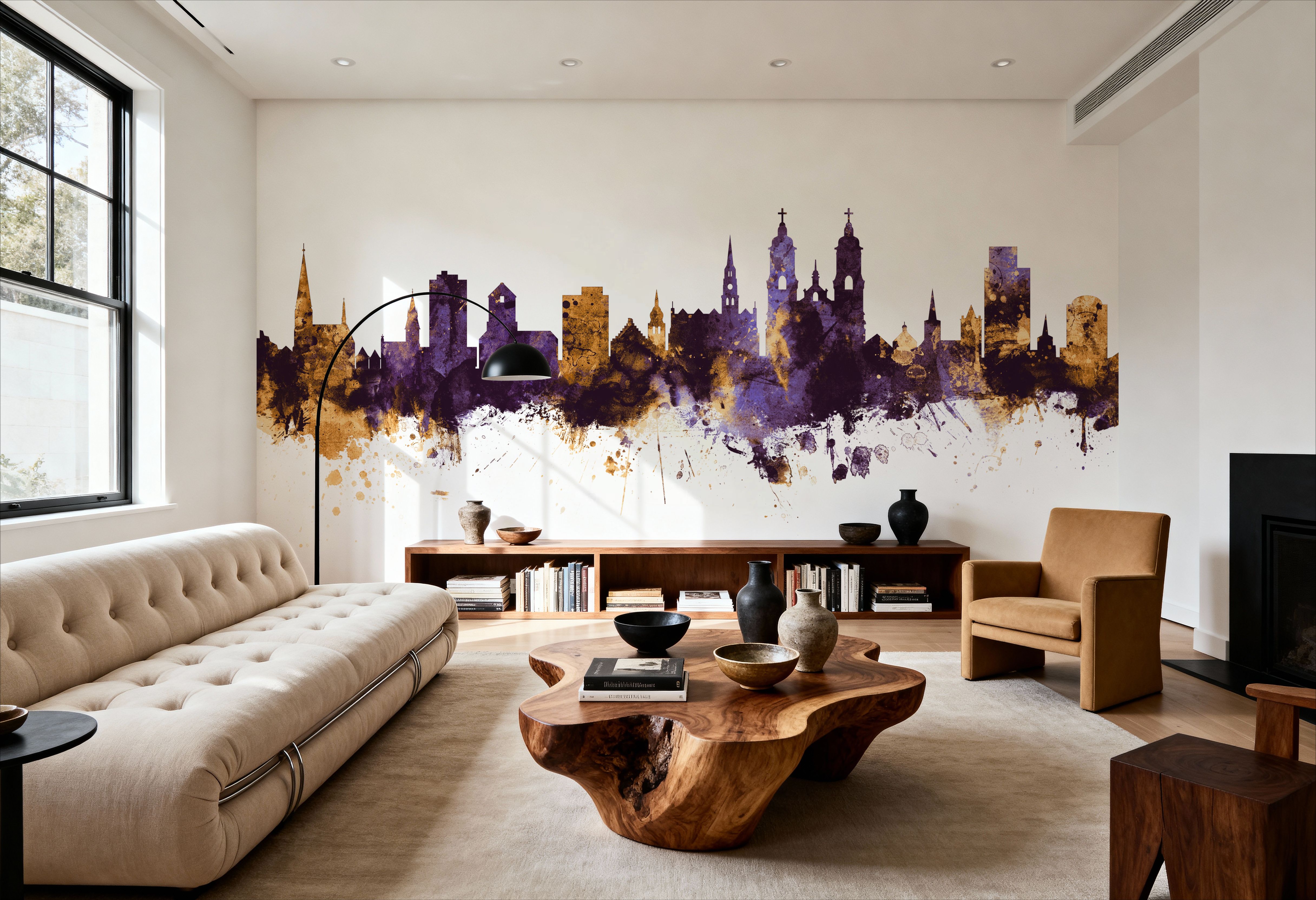 St Gallen Switzerland Skyline Purple & Gold