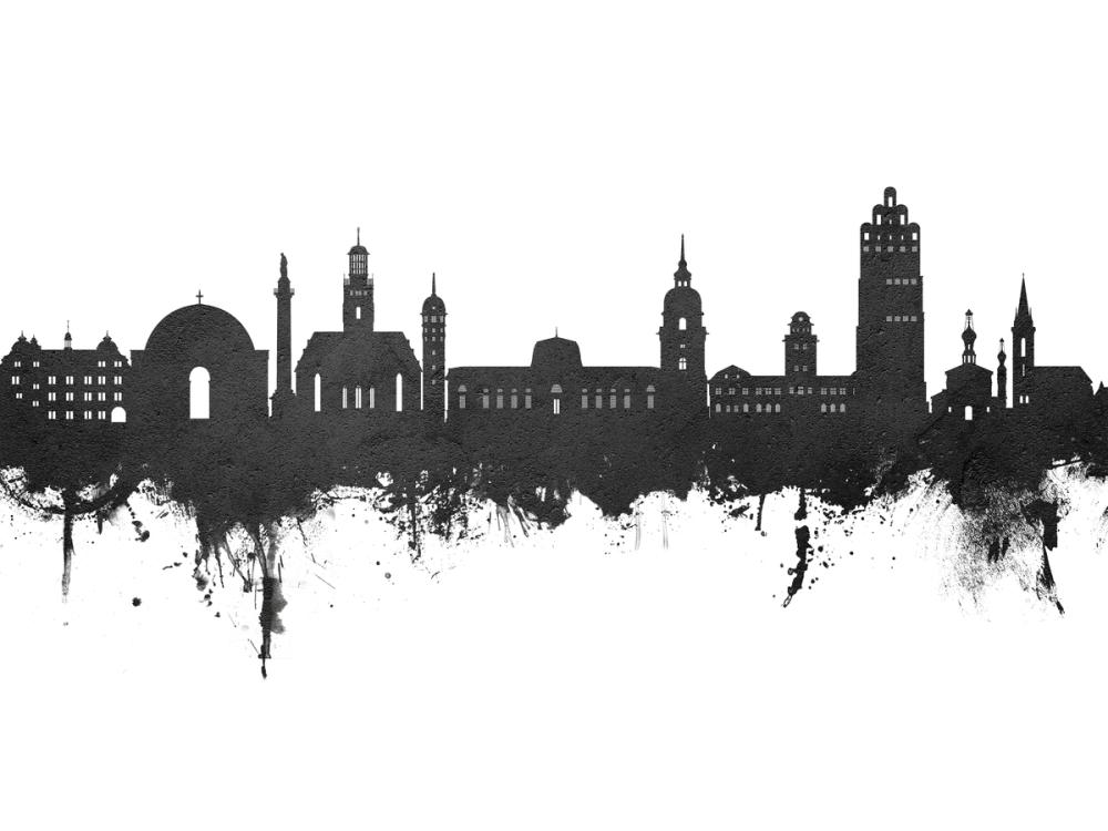 Darmstadt Skyline Black & White