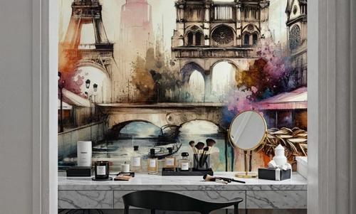 Watercolor Abstract Paris