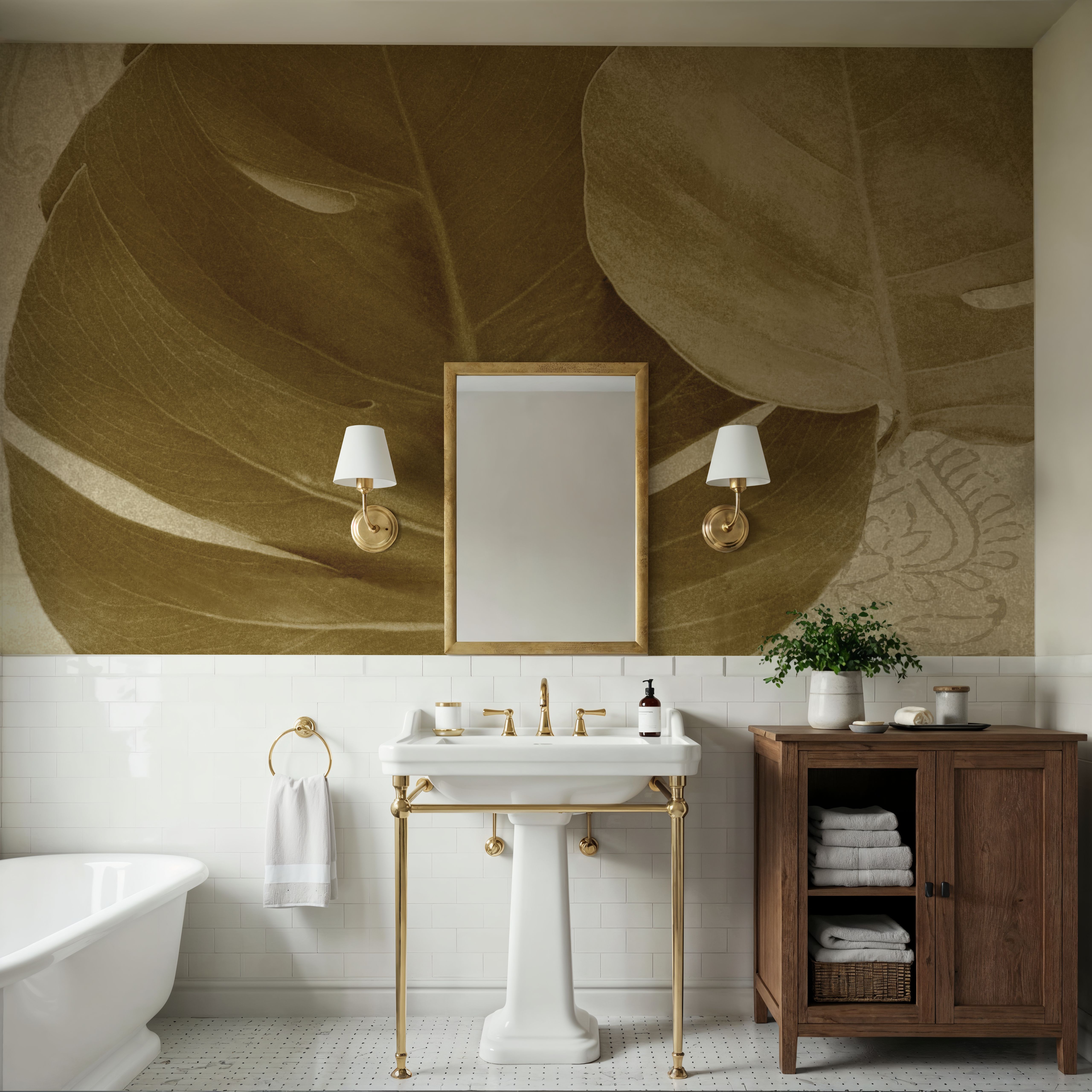 Ornate Monstera Leaf II