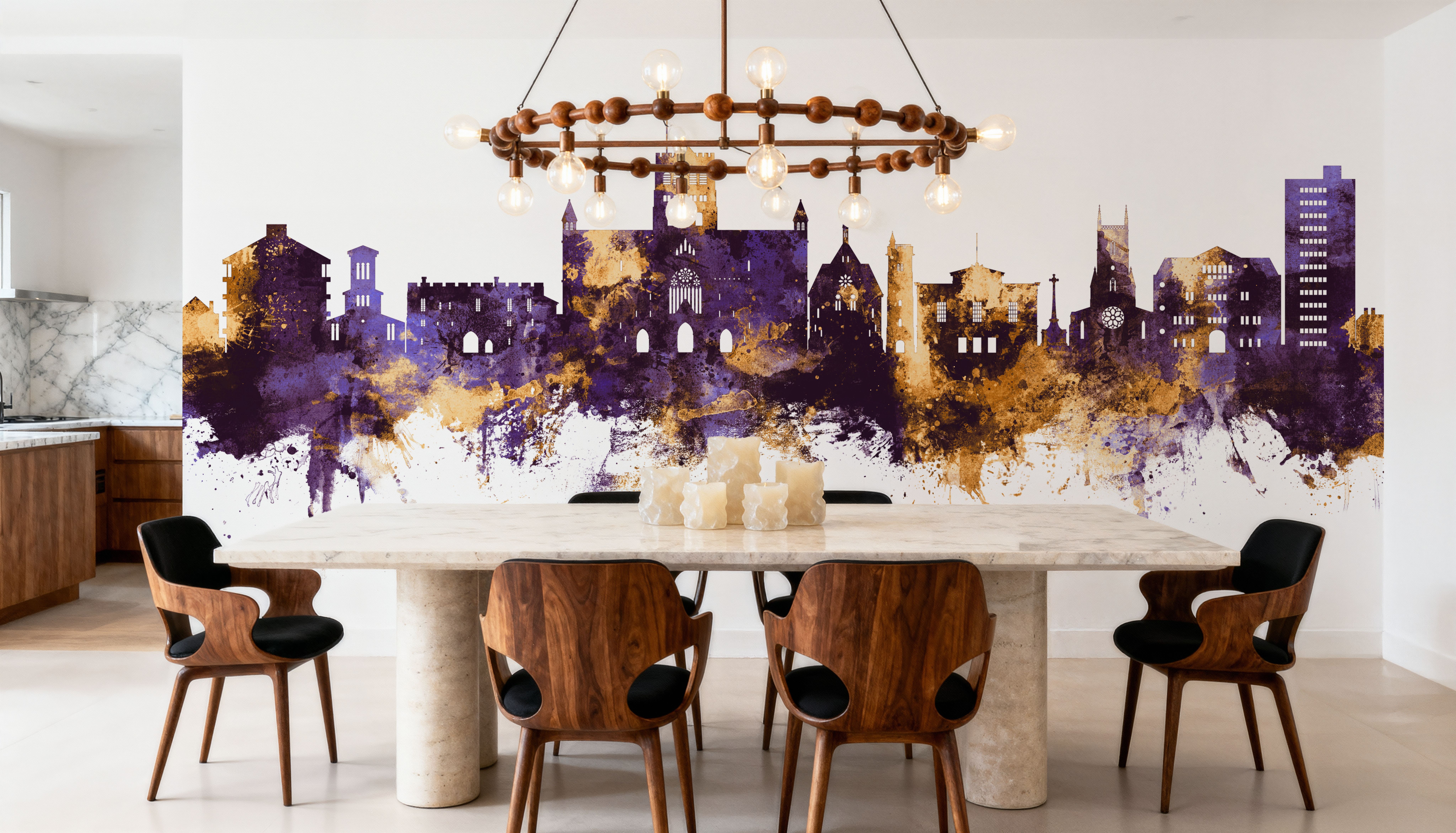 St Albans England Skyline Purple & Gold