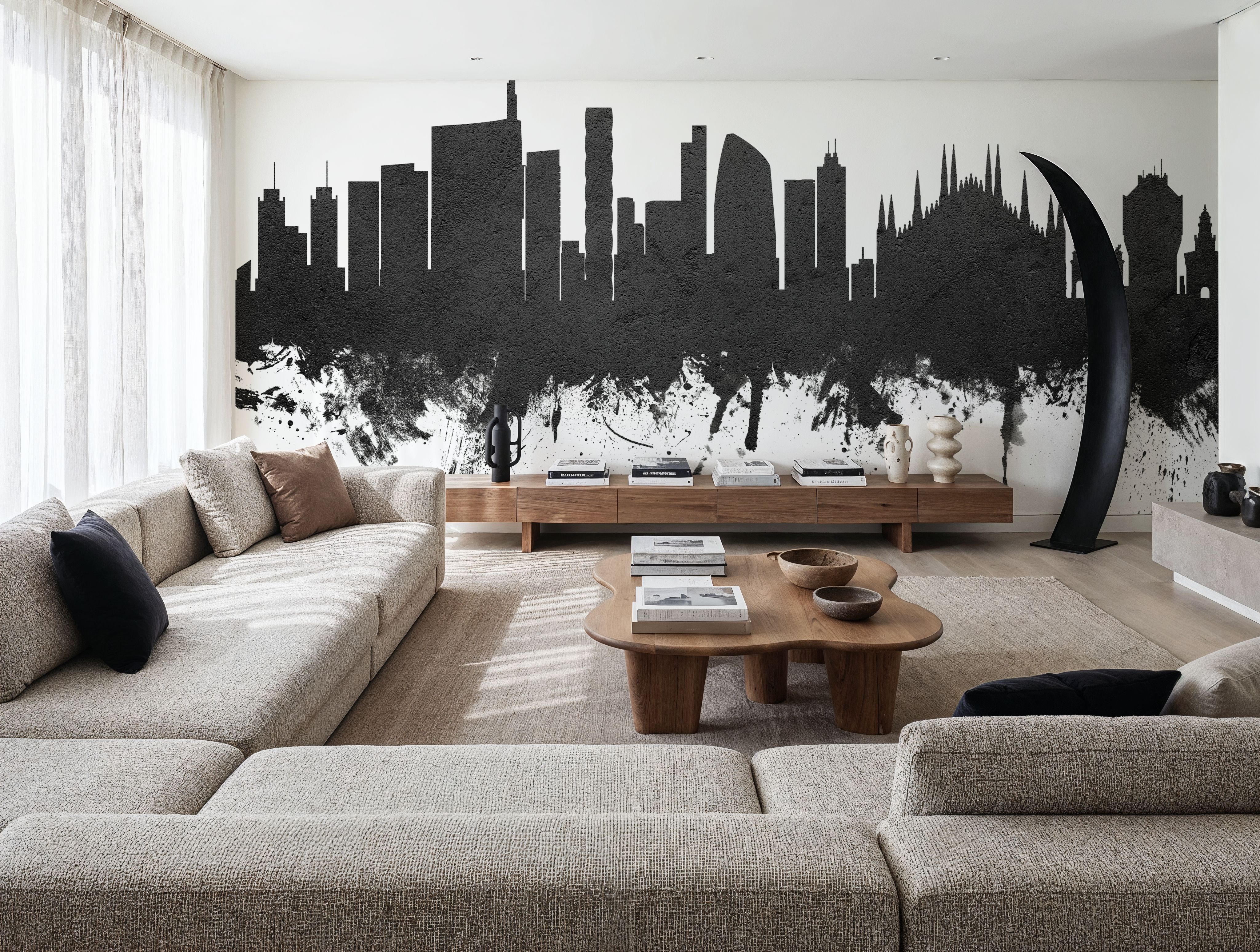 Milan Italy Skyline Black & White