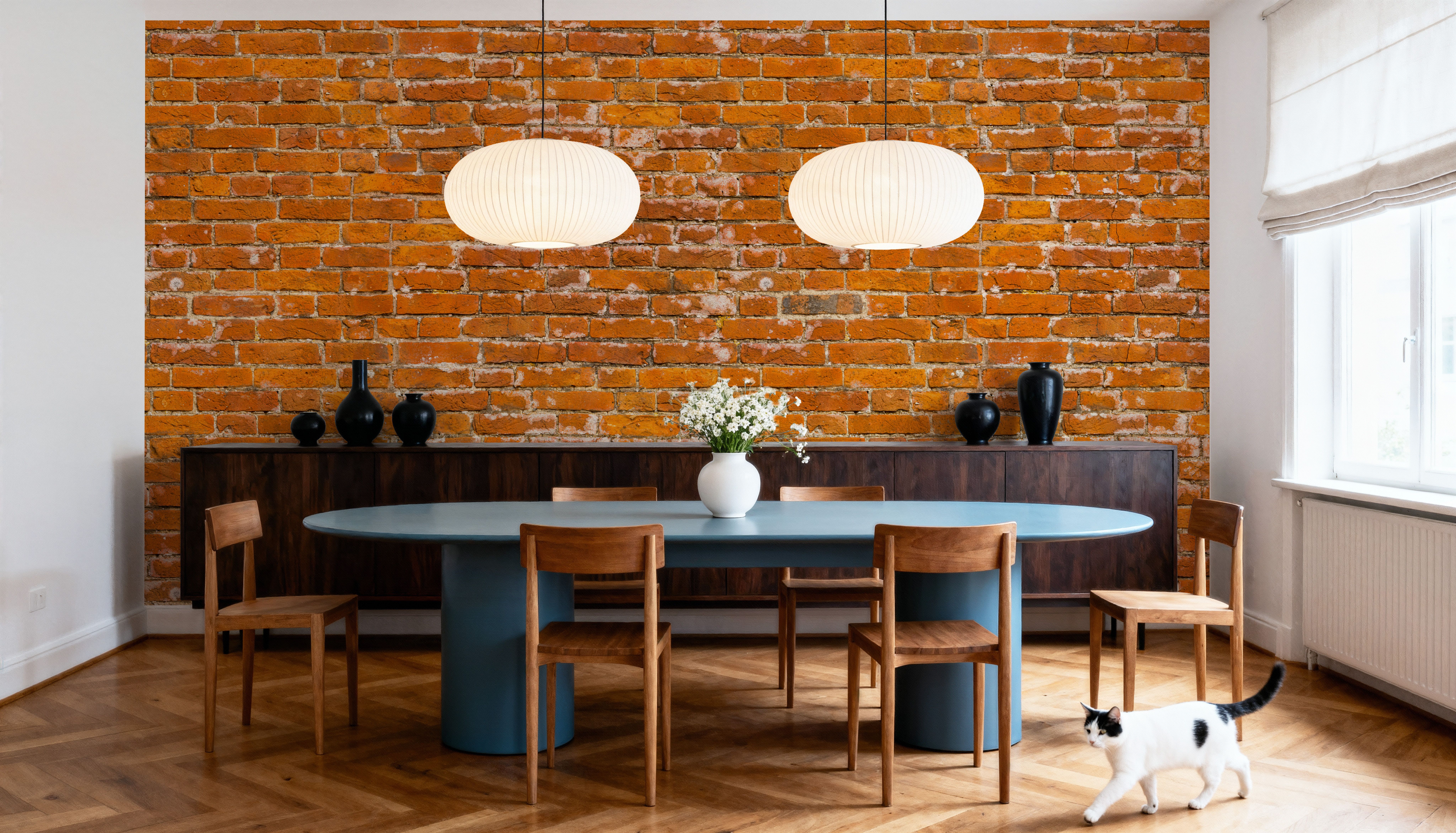 Weathered Red Brick Wall