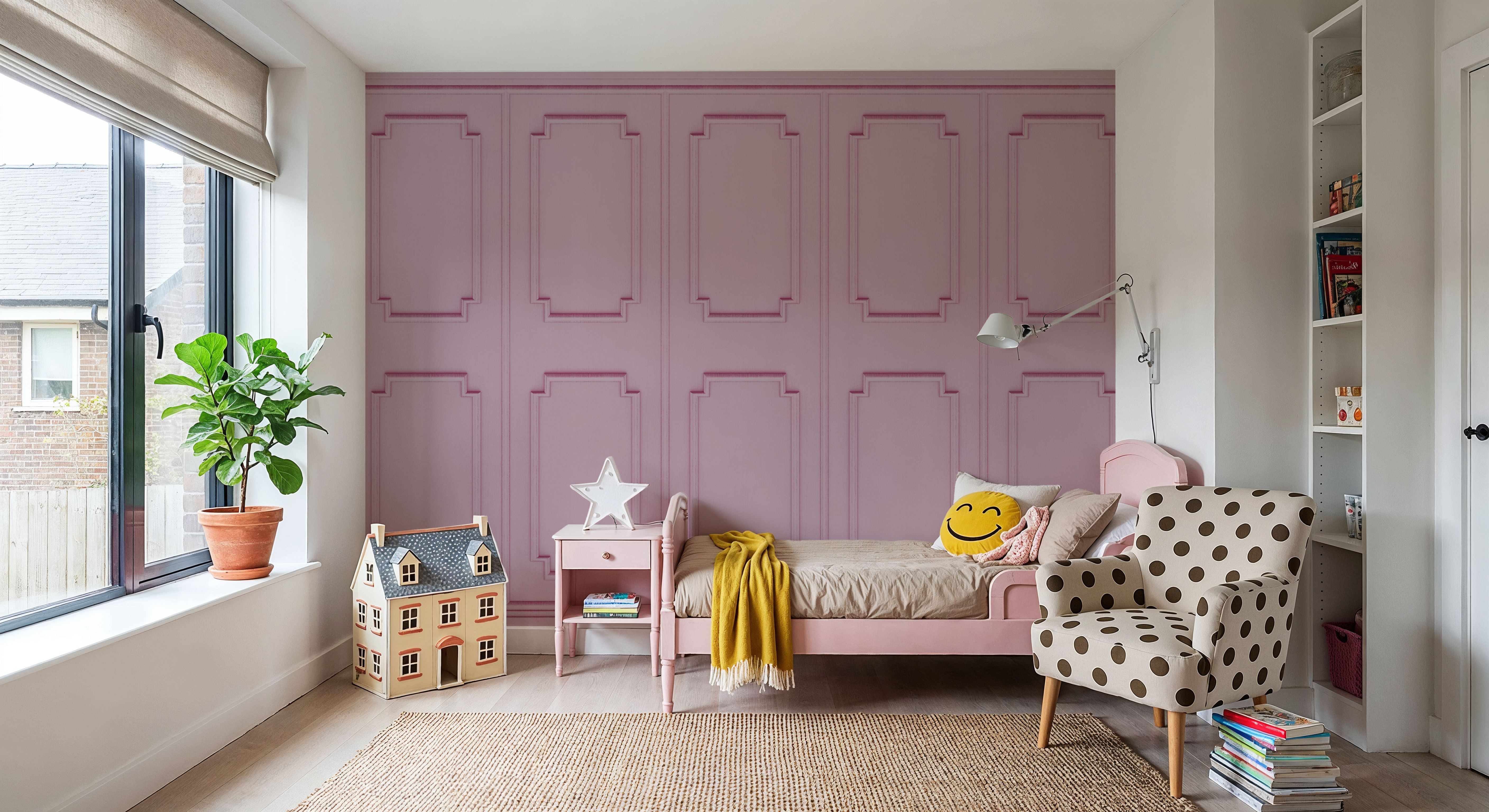 Faux Wall Panel Moulding, Pink